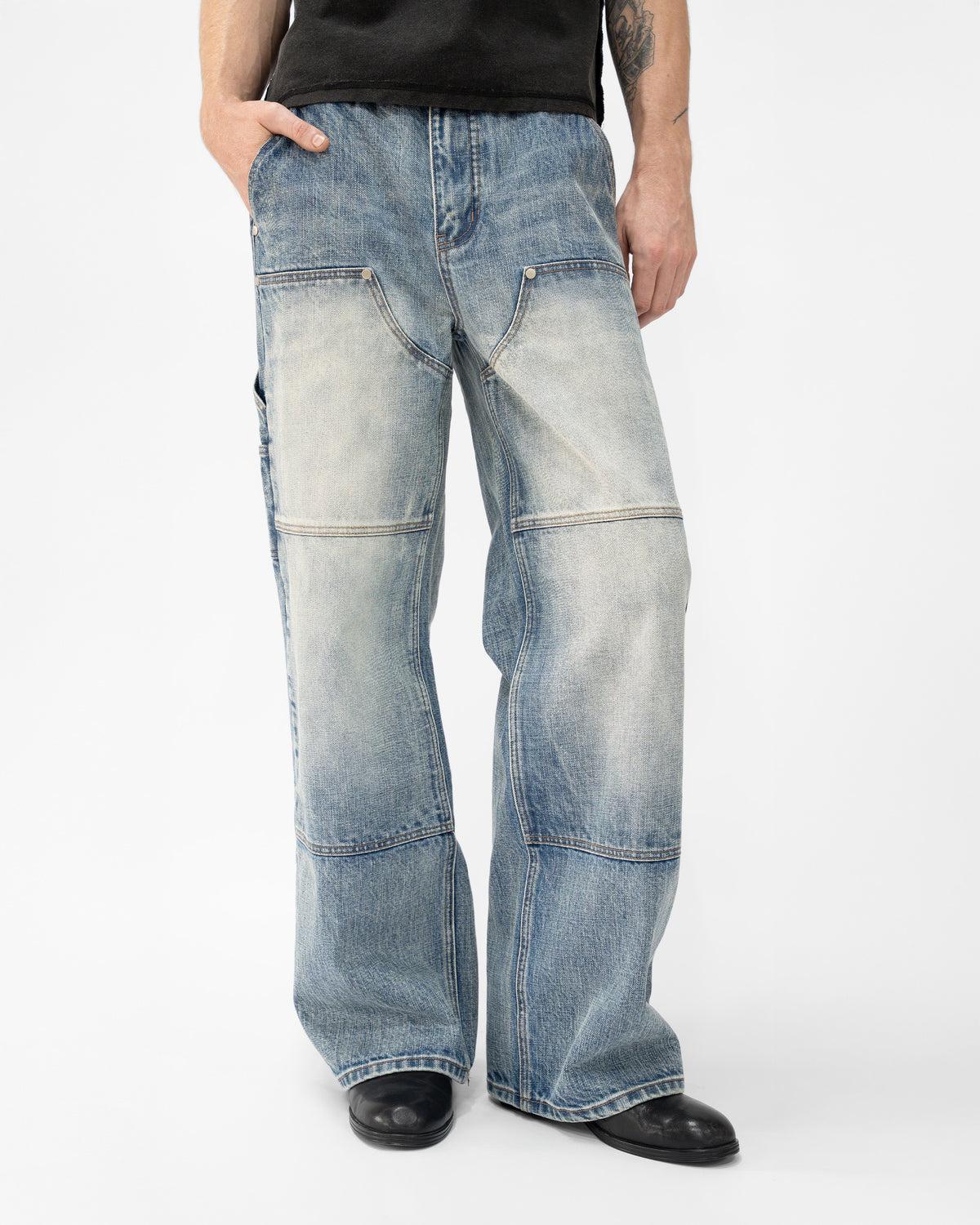 LIGHTWASH DOUBLE KNEES JAPANESE SELVEDGE DENIM