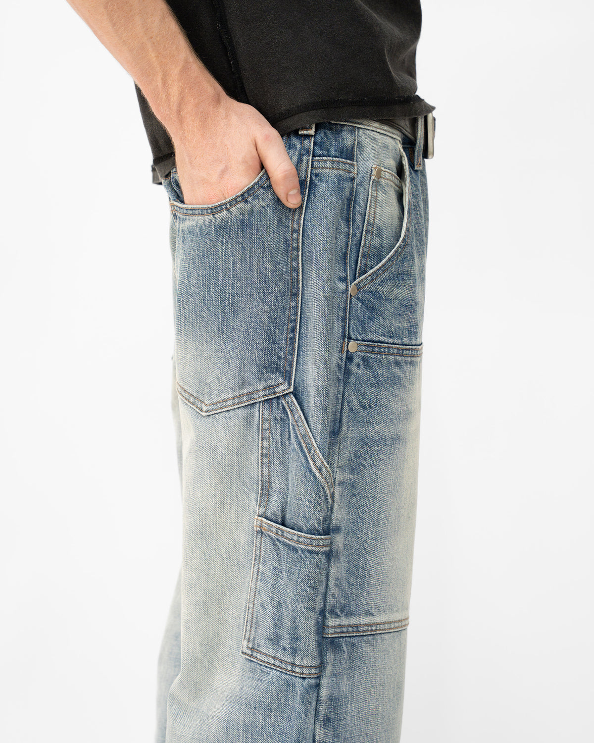 LIGHTWASH DOUBLE KNEES JAPANESE SELVEDGE DENIM