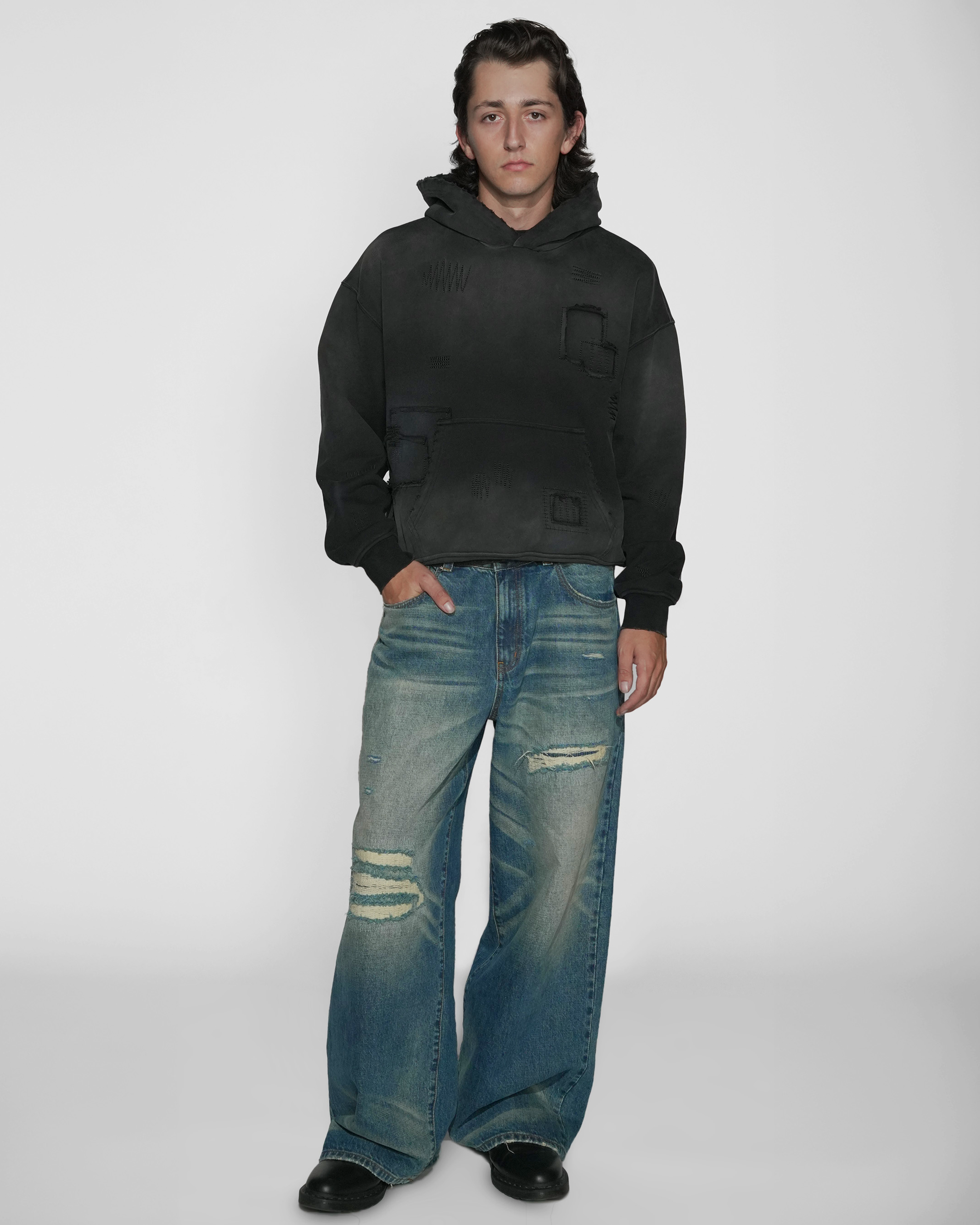 sashiko japanese selvedge baggy jeans