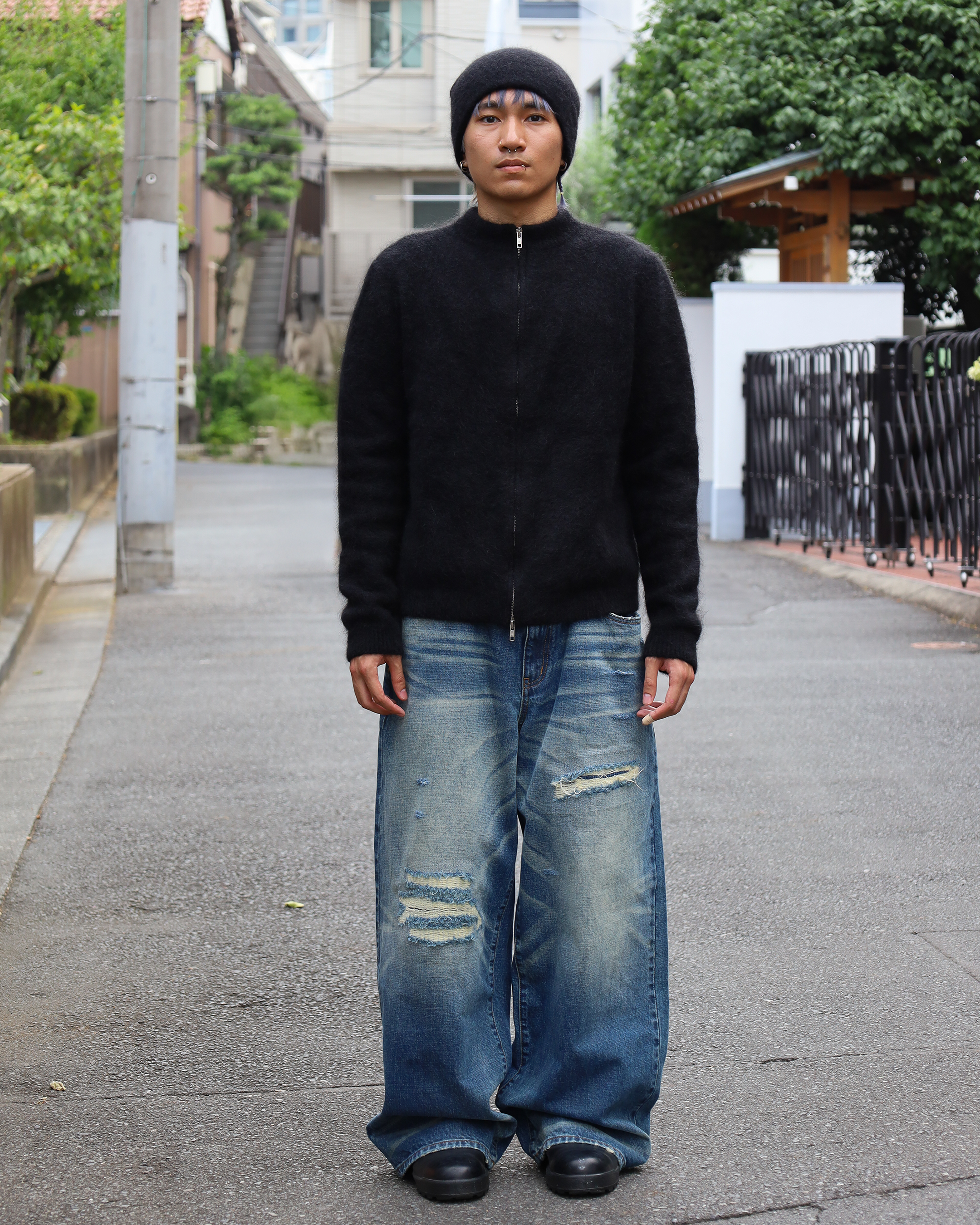 black mohair knit sweater