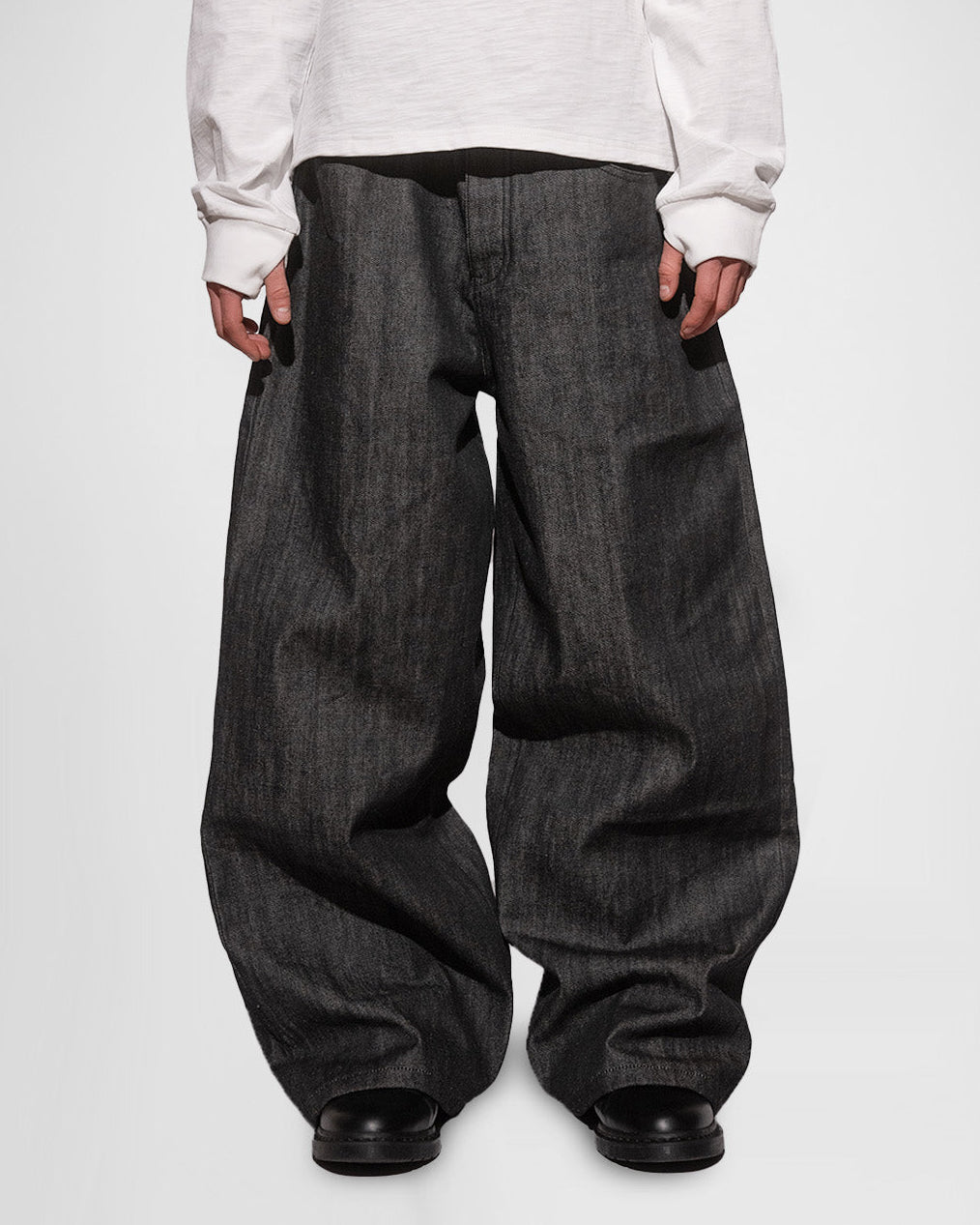 RAW BLACK JAPANESE SELVEDGE BAGGY JEANS
