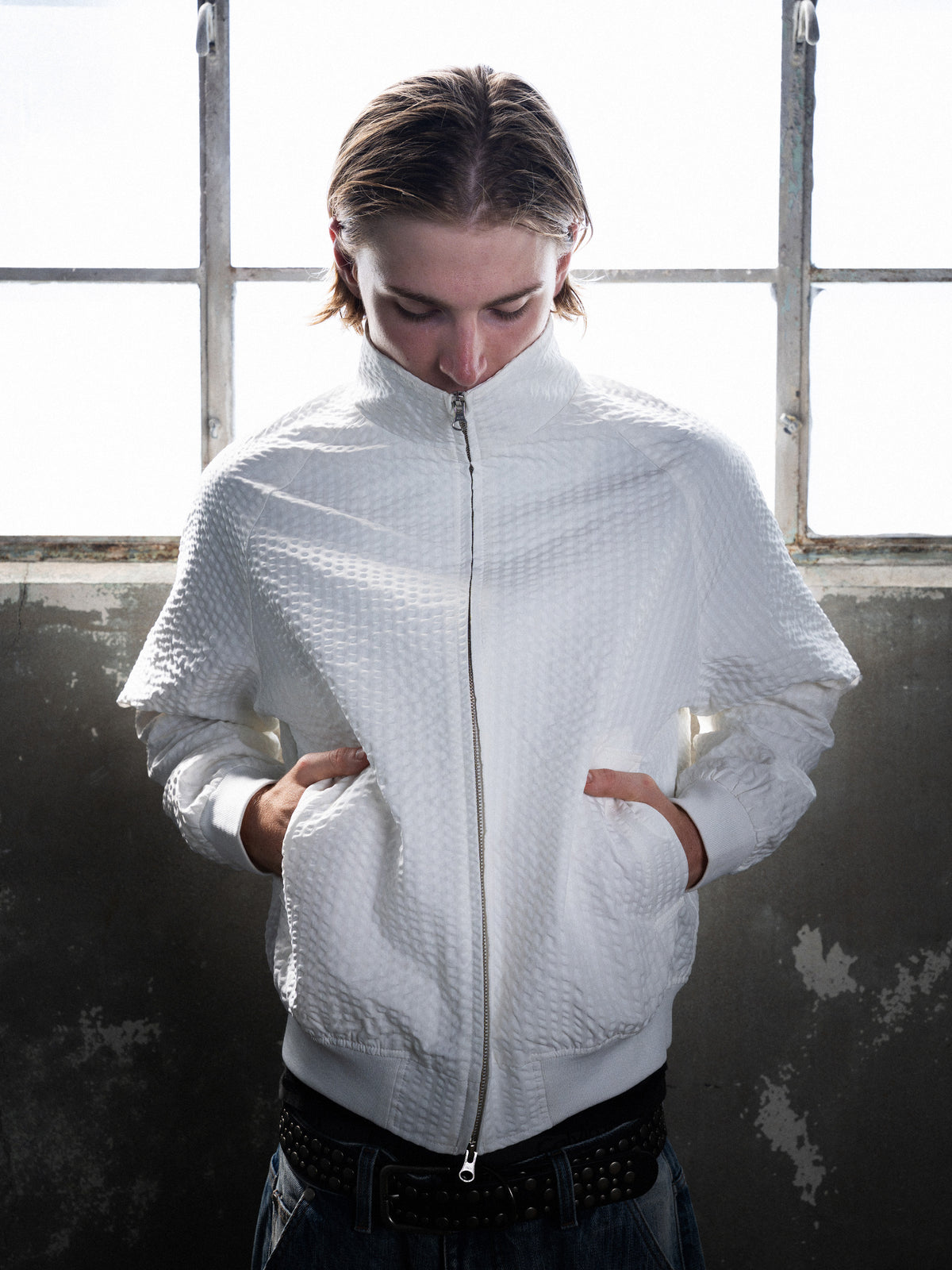 WHITE GRID JACKET