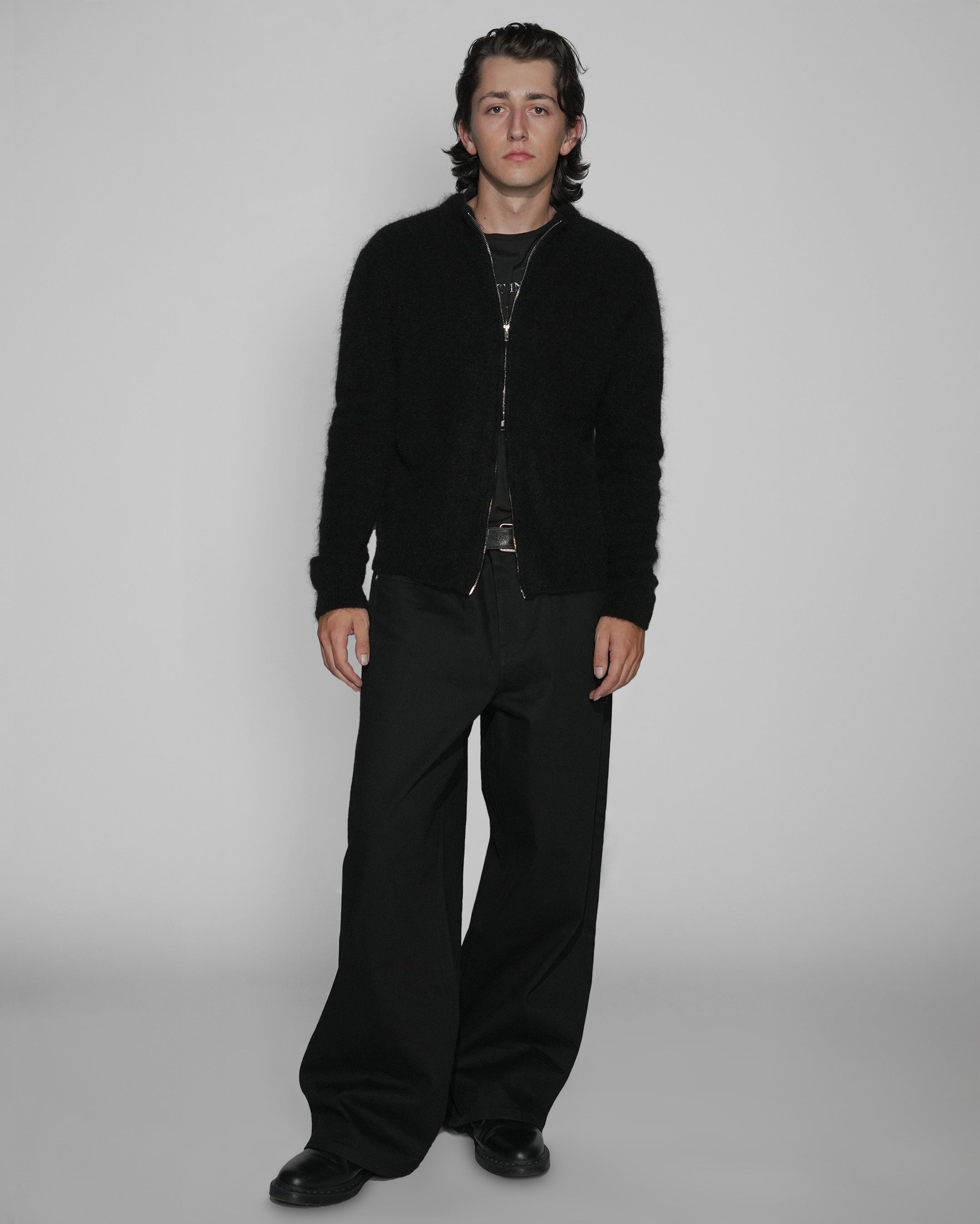 black mohair knit sweater