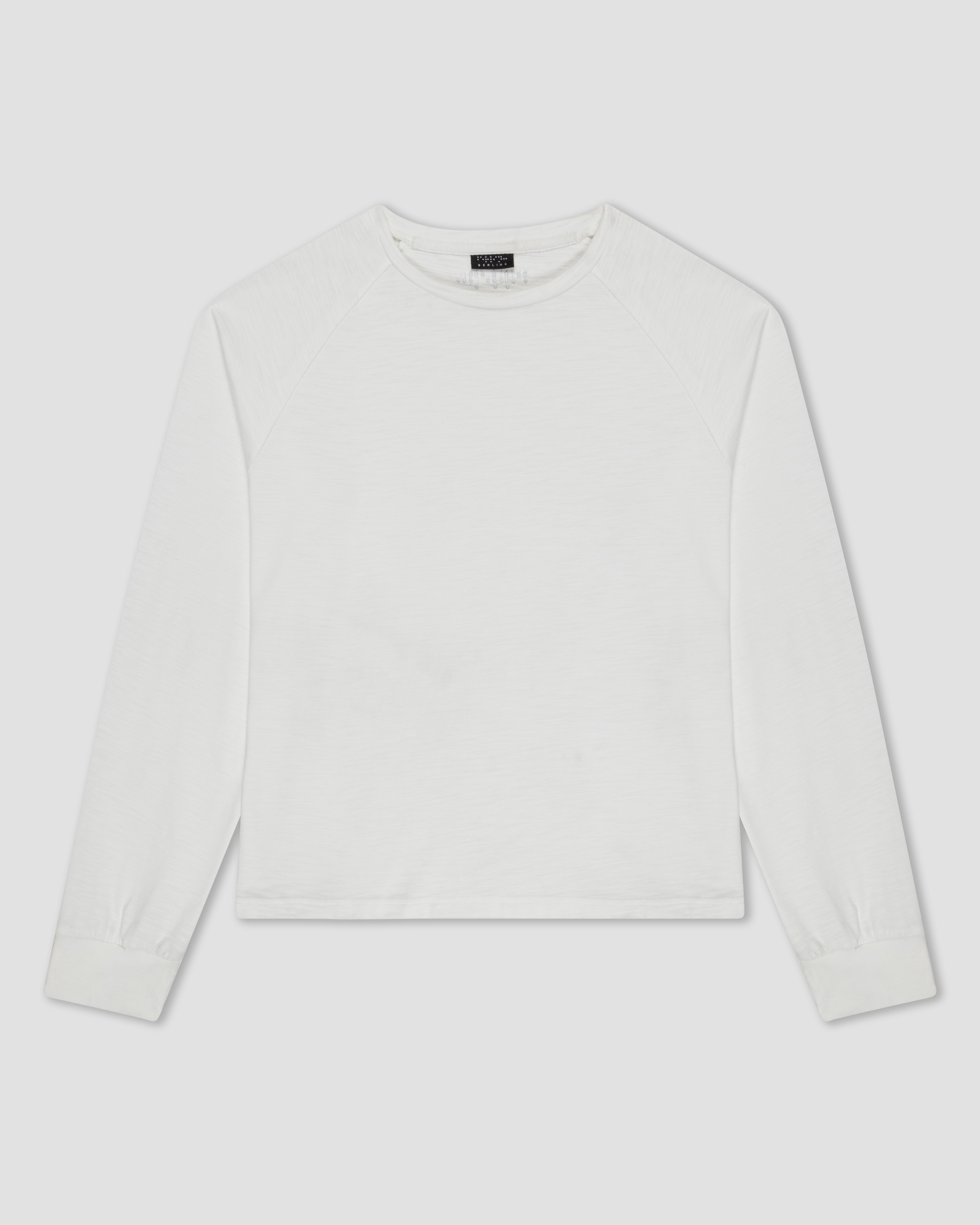 WHITE SLUB LONG SLEEVE SHIRT