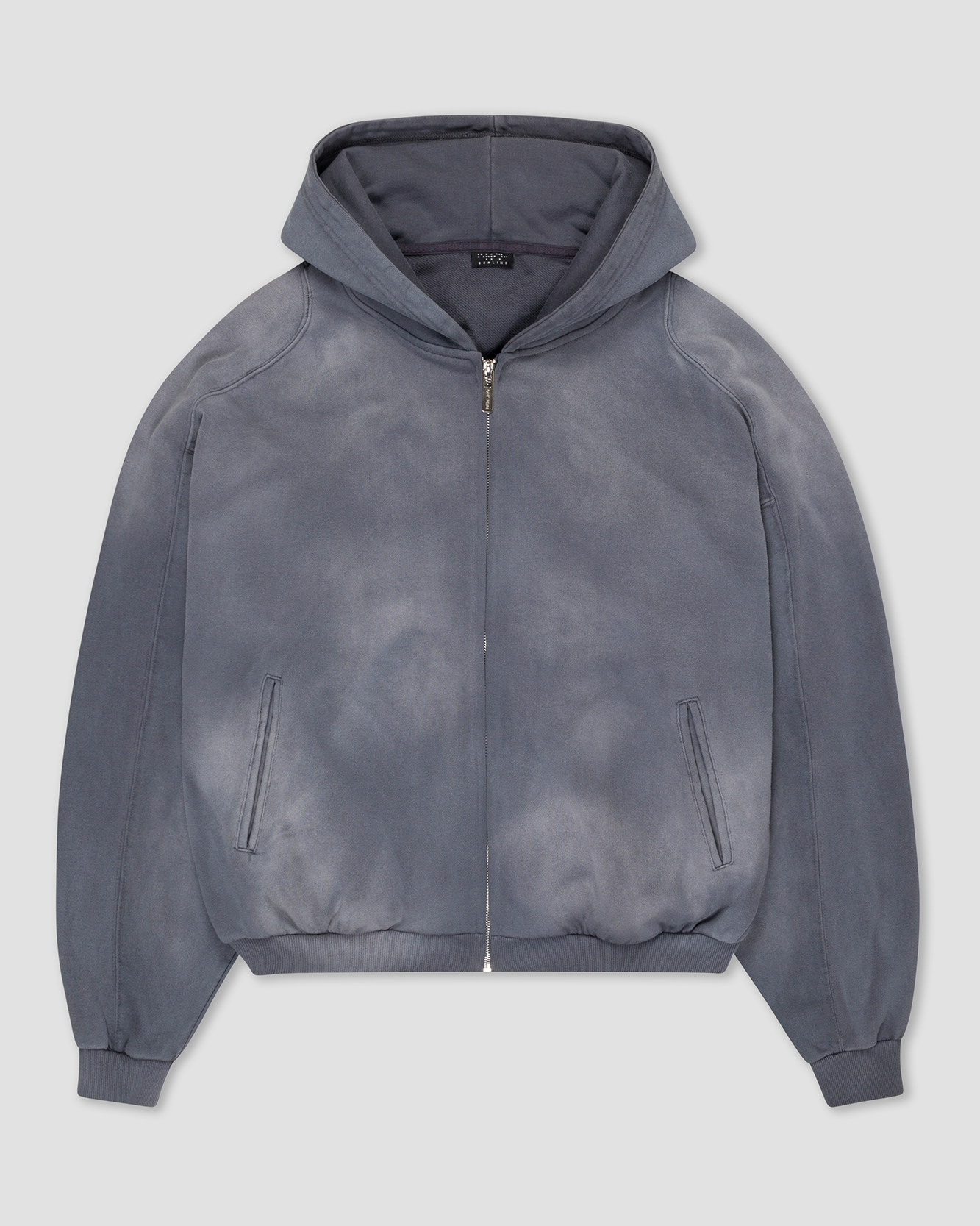 SUNFADED GRAY ZIP UP HOODIE