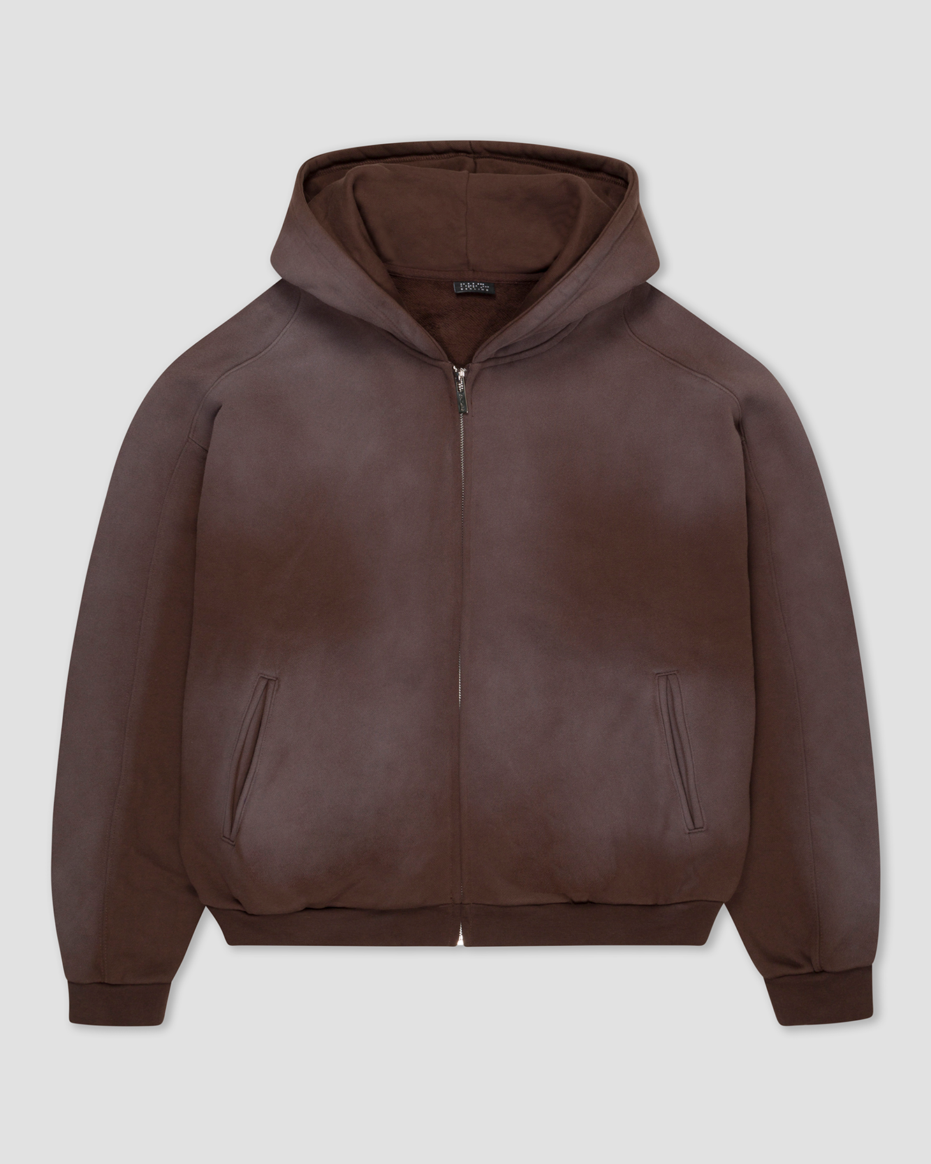 sunfaded brown zip up hoodie