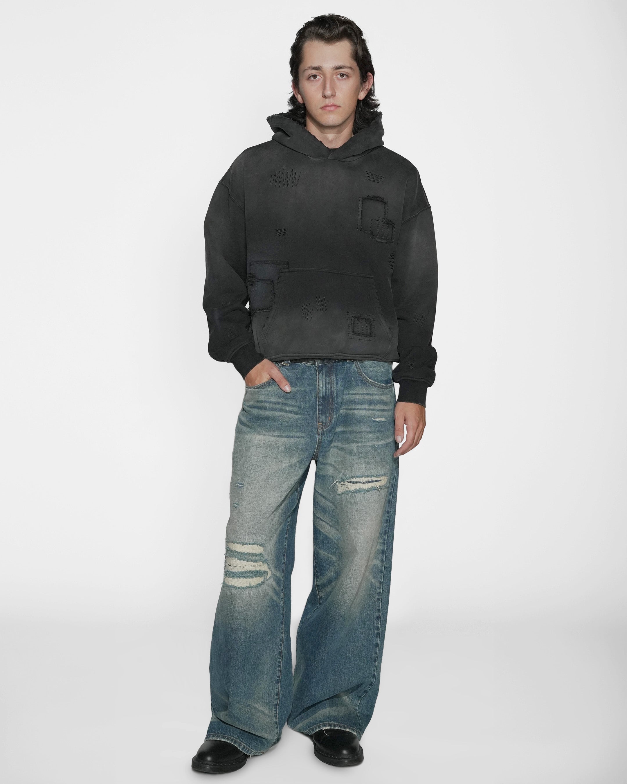 sashiko japanese selvedge baggy jeans