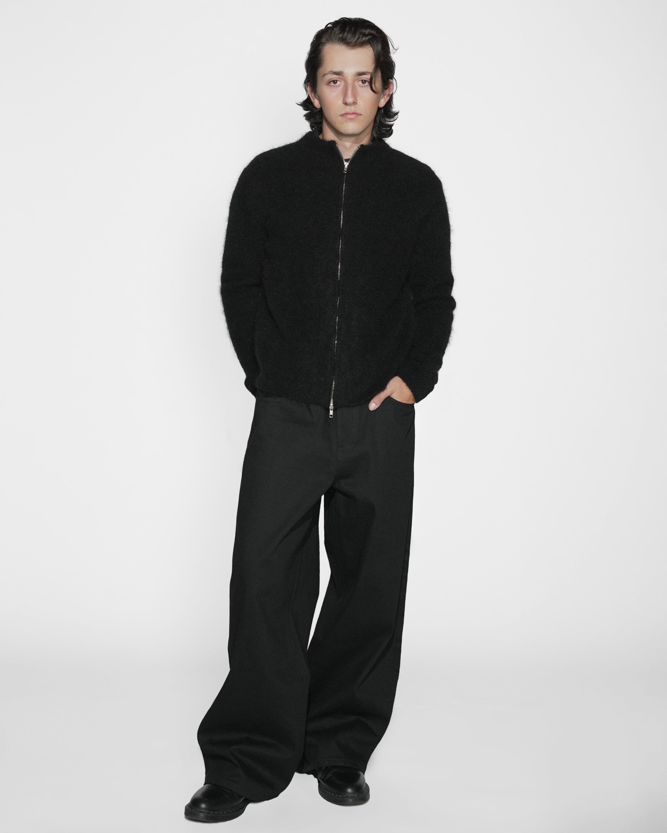 black mohair knit sweater
