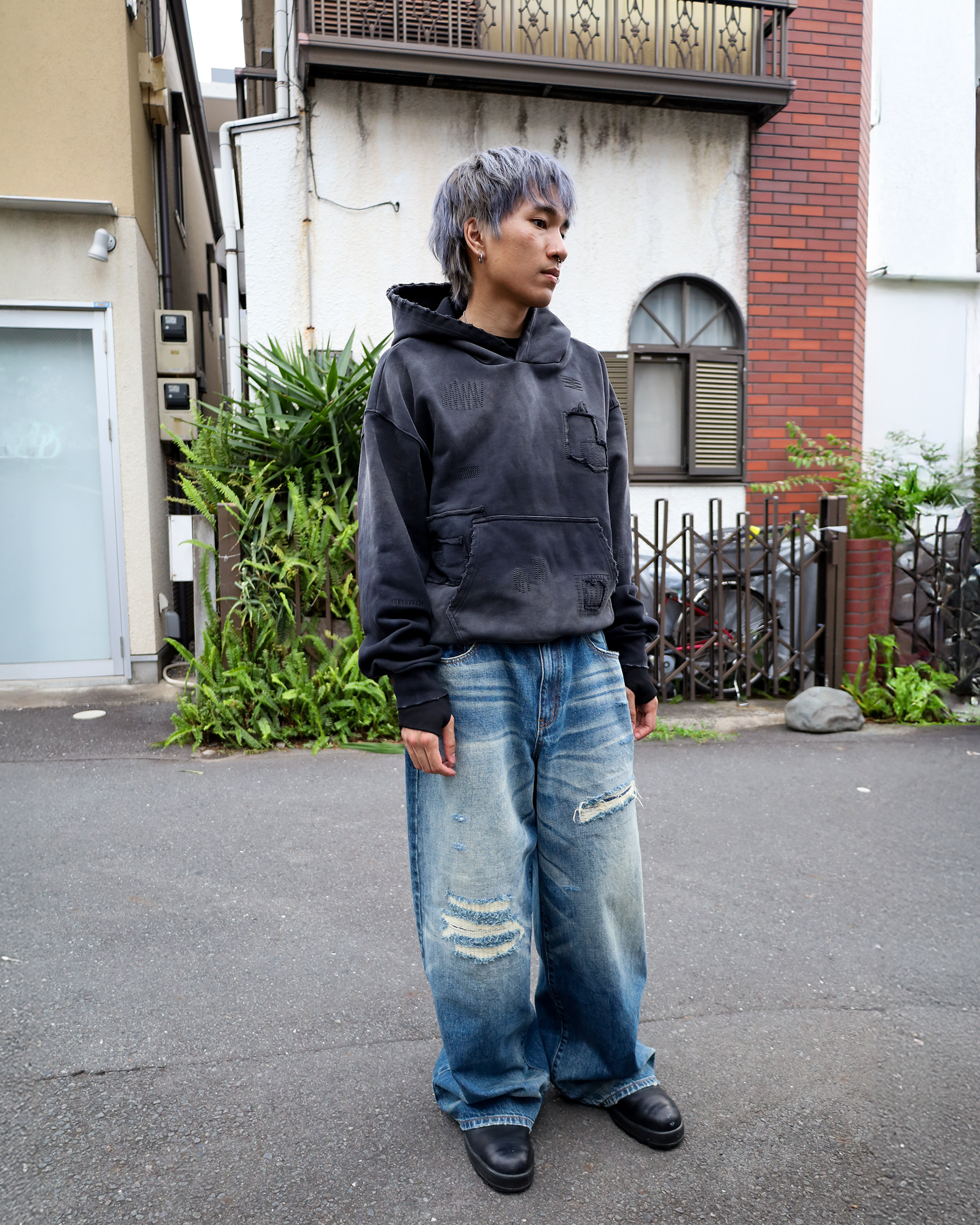 SASHIKO SUNFADED HOODIE