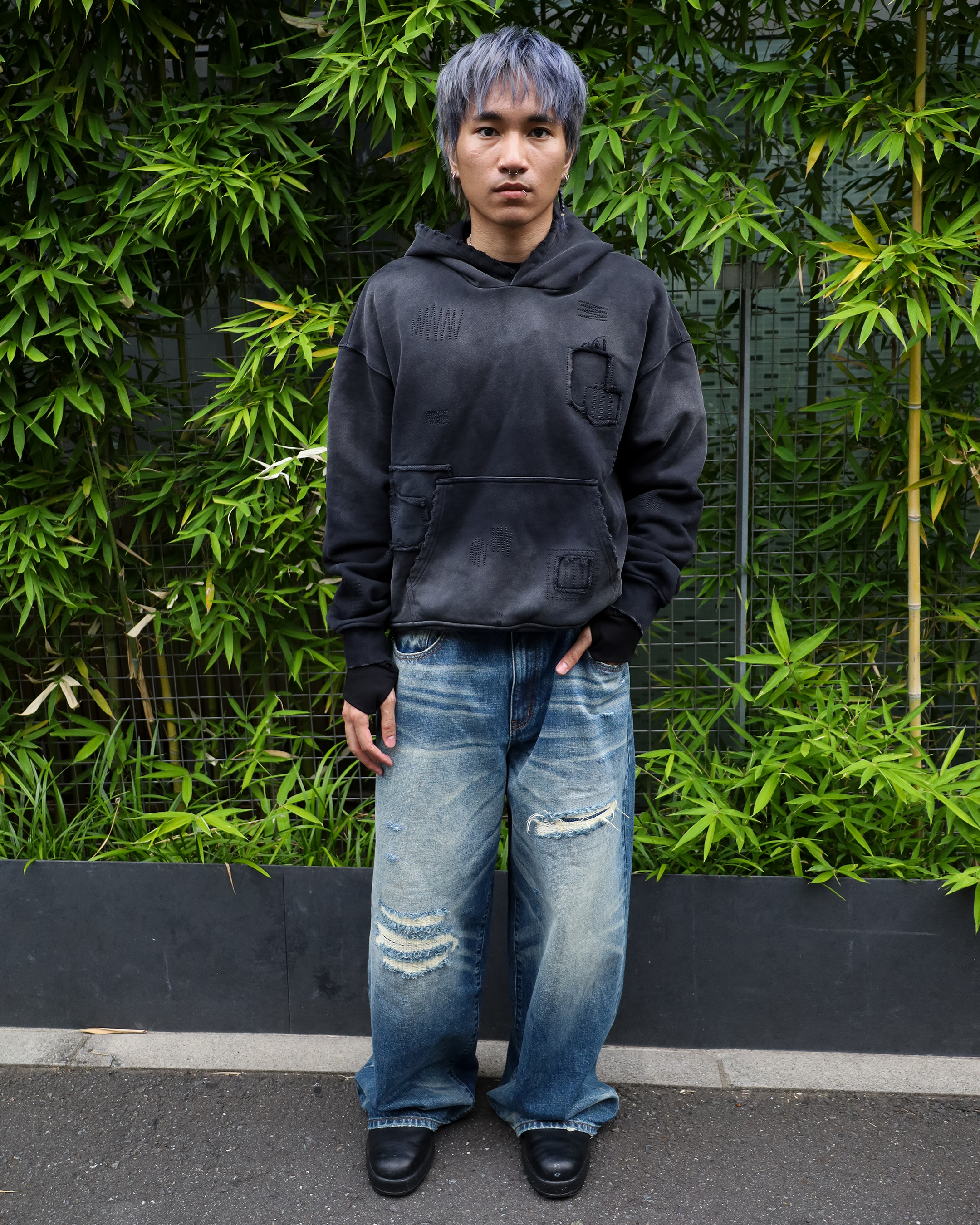 SASHIKO SUNFADED HOODIE