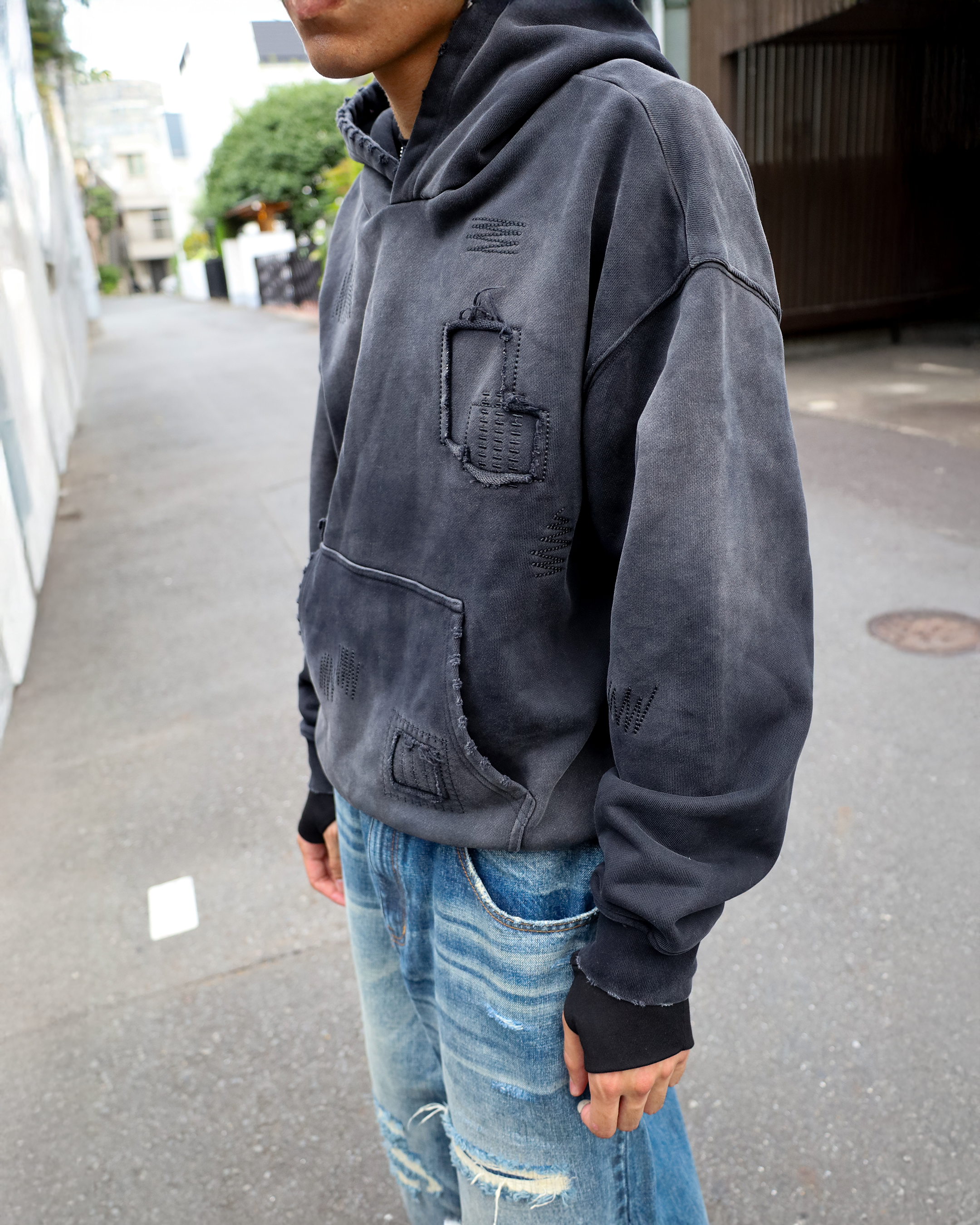 SASHIKO SUNFADED HOODIE