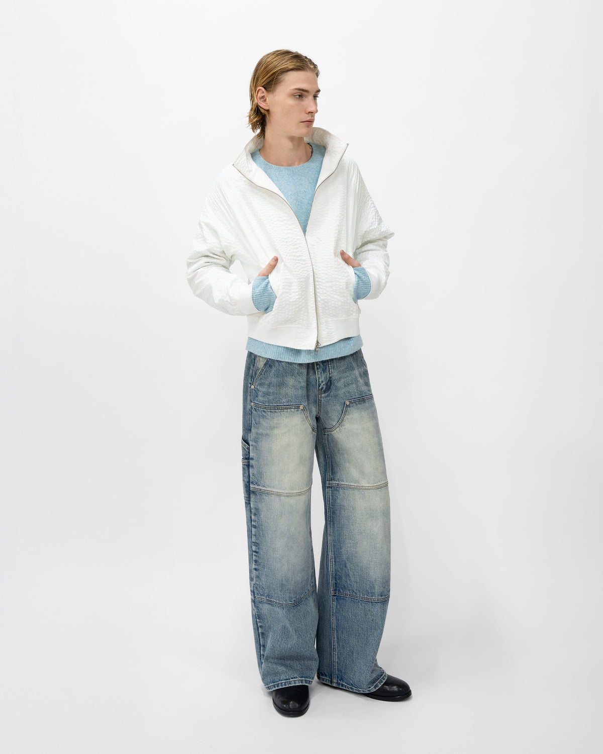 WHITE GRID JACKET