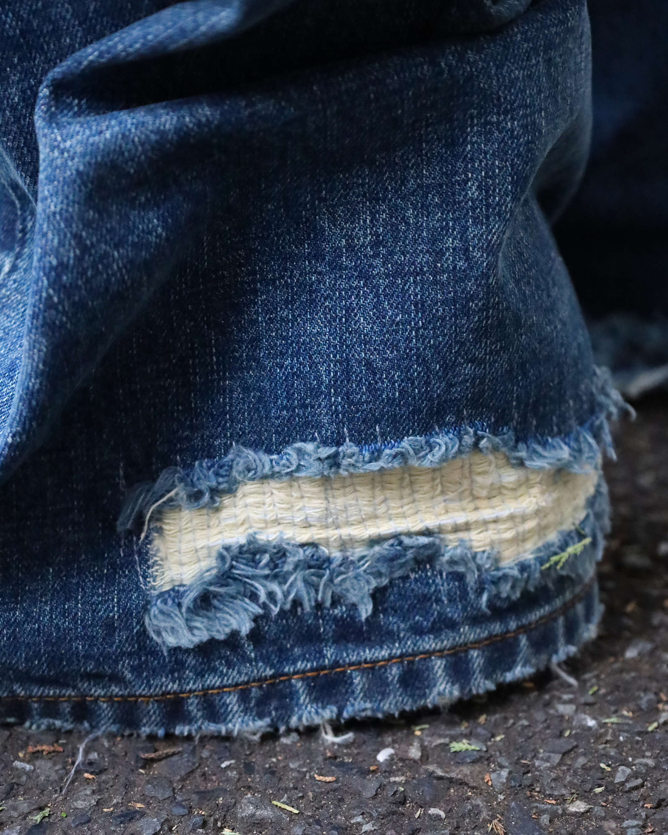 sashiko japanese selvedge baggy jeans