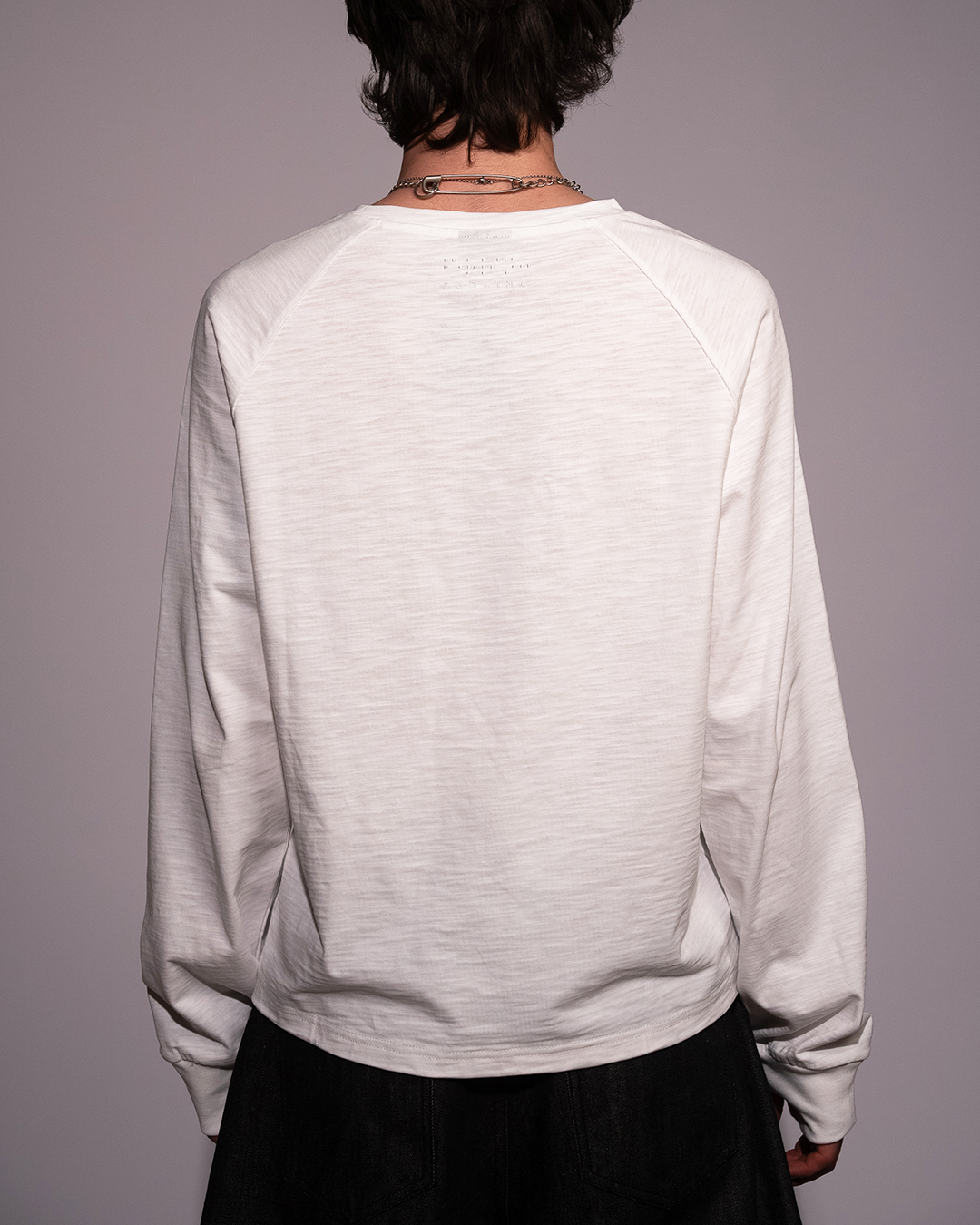 WHITE SLUB LONG SLEEVE SHIRT
