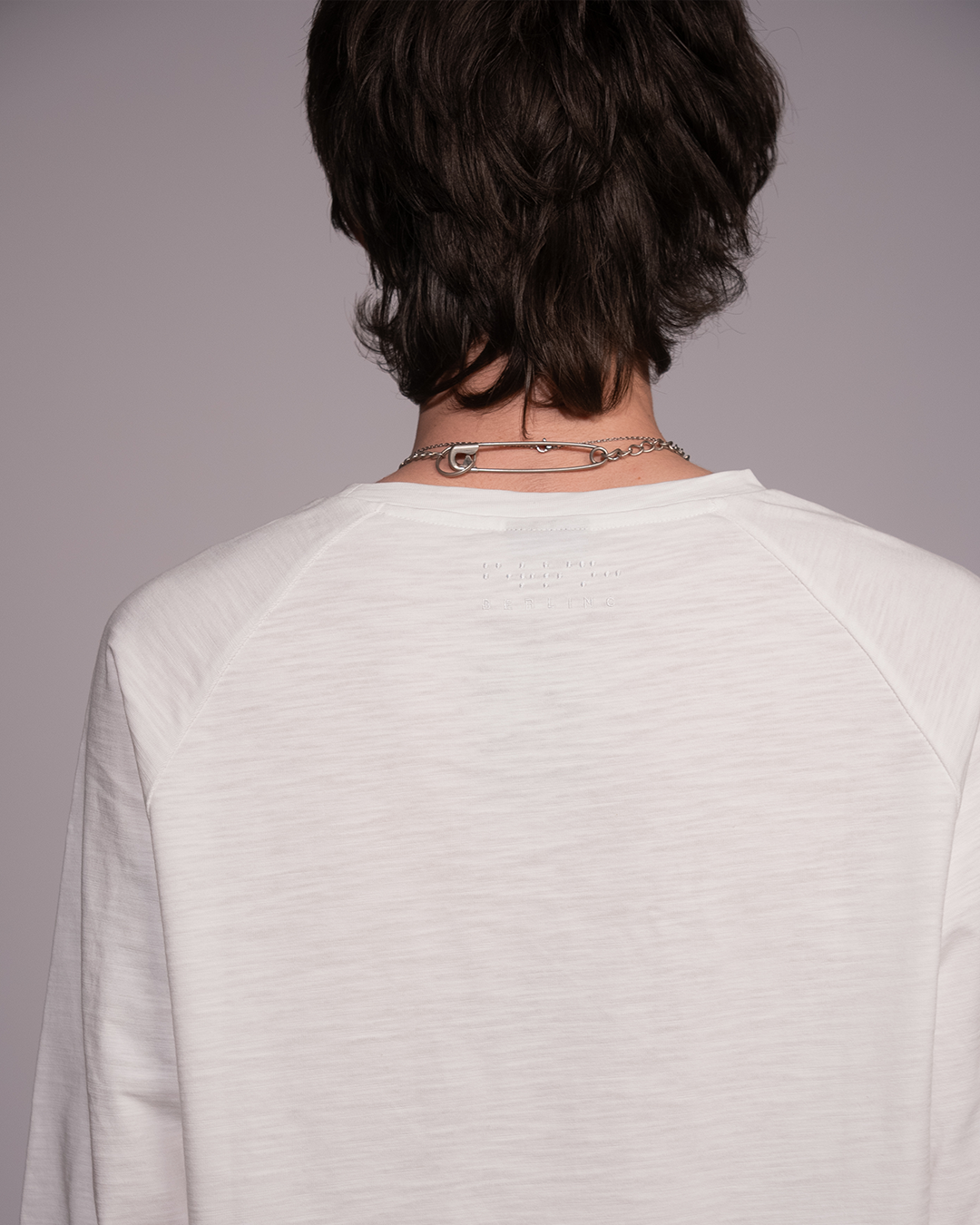 WHITE SLUB LONG SLEEVE SHIRT