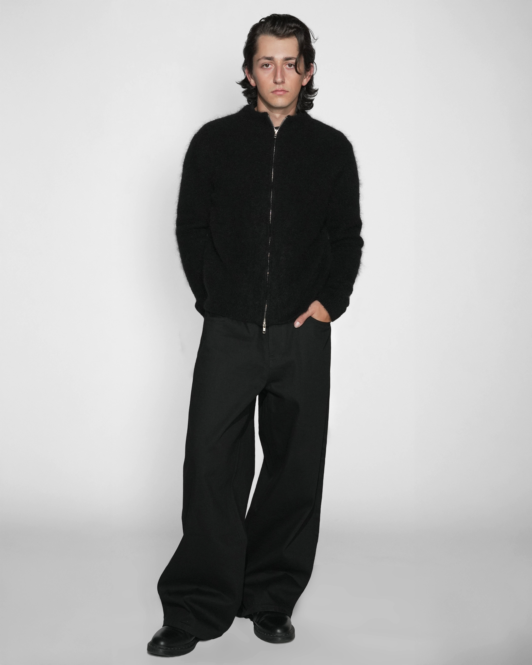 black mohair knit sweater