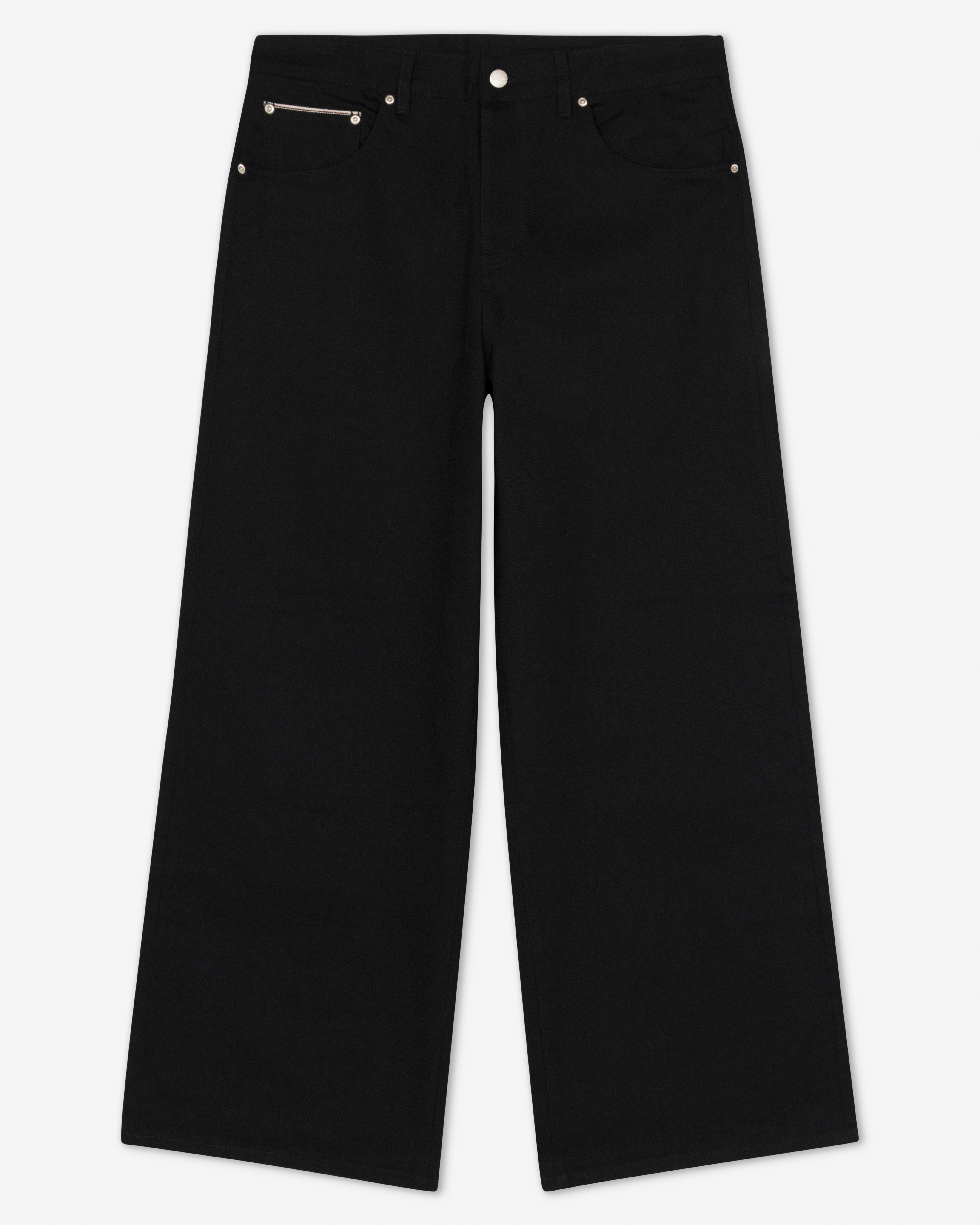 JAPANESE SELVEDGE MATTE BLACK BAGGY JEANS