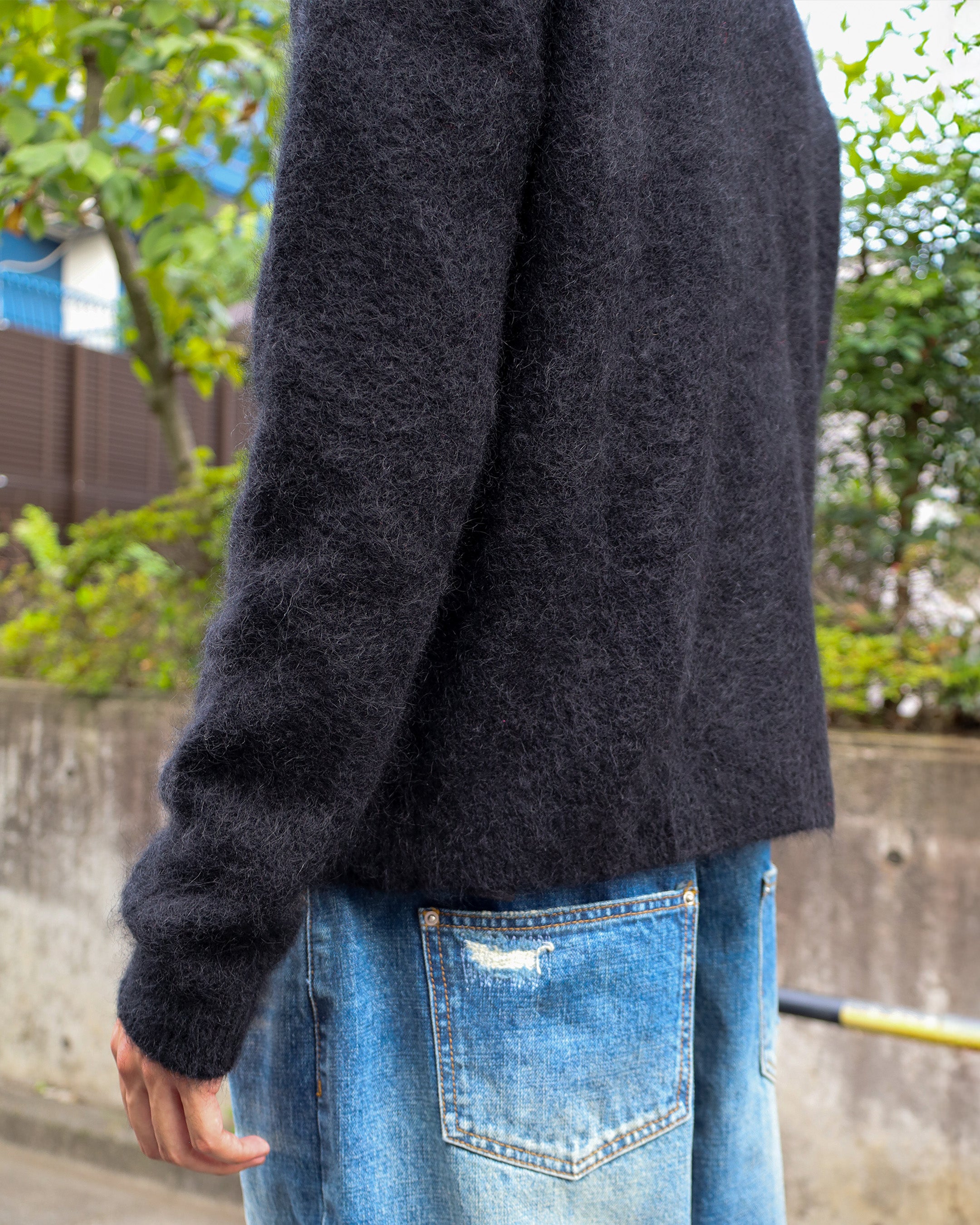black mohair knit sweater