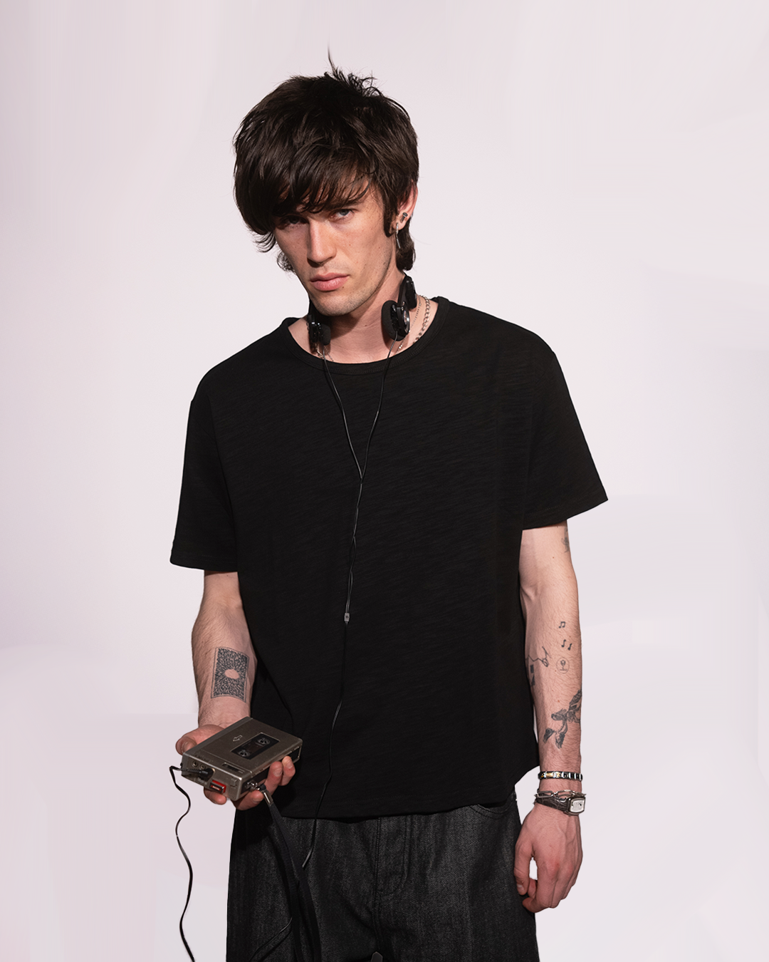 BLACK SLUB TSHIRT