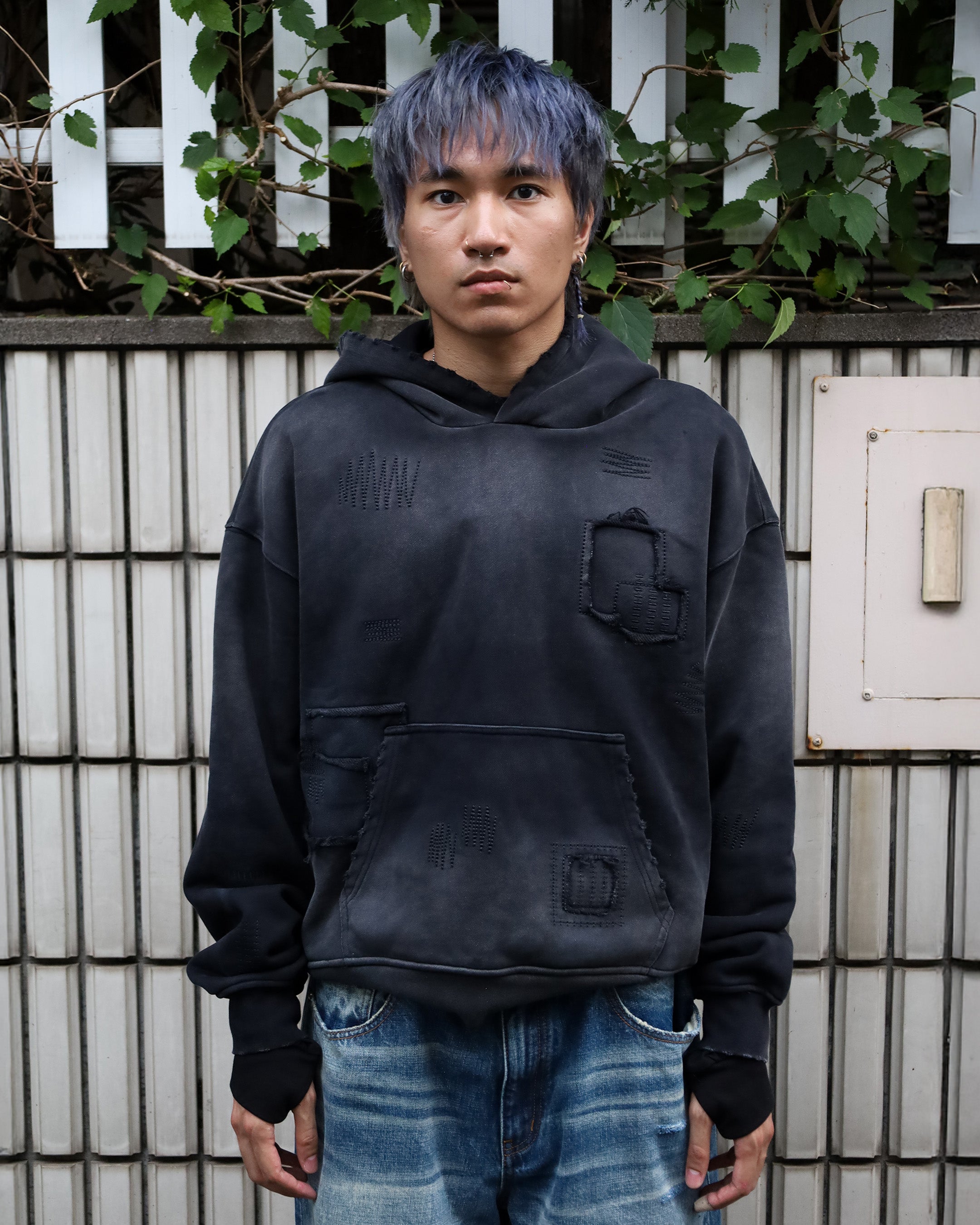 SASHIKO SUNFADED HOODIE