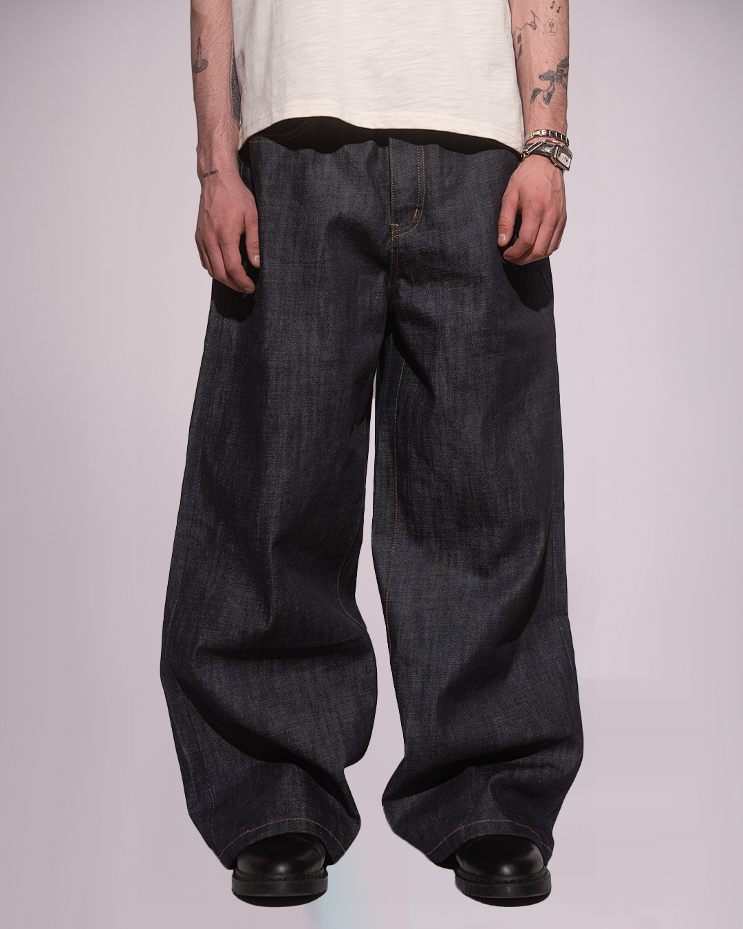RAW INDIGO JAPANESE SELVEDGE BAGGY JEANS
