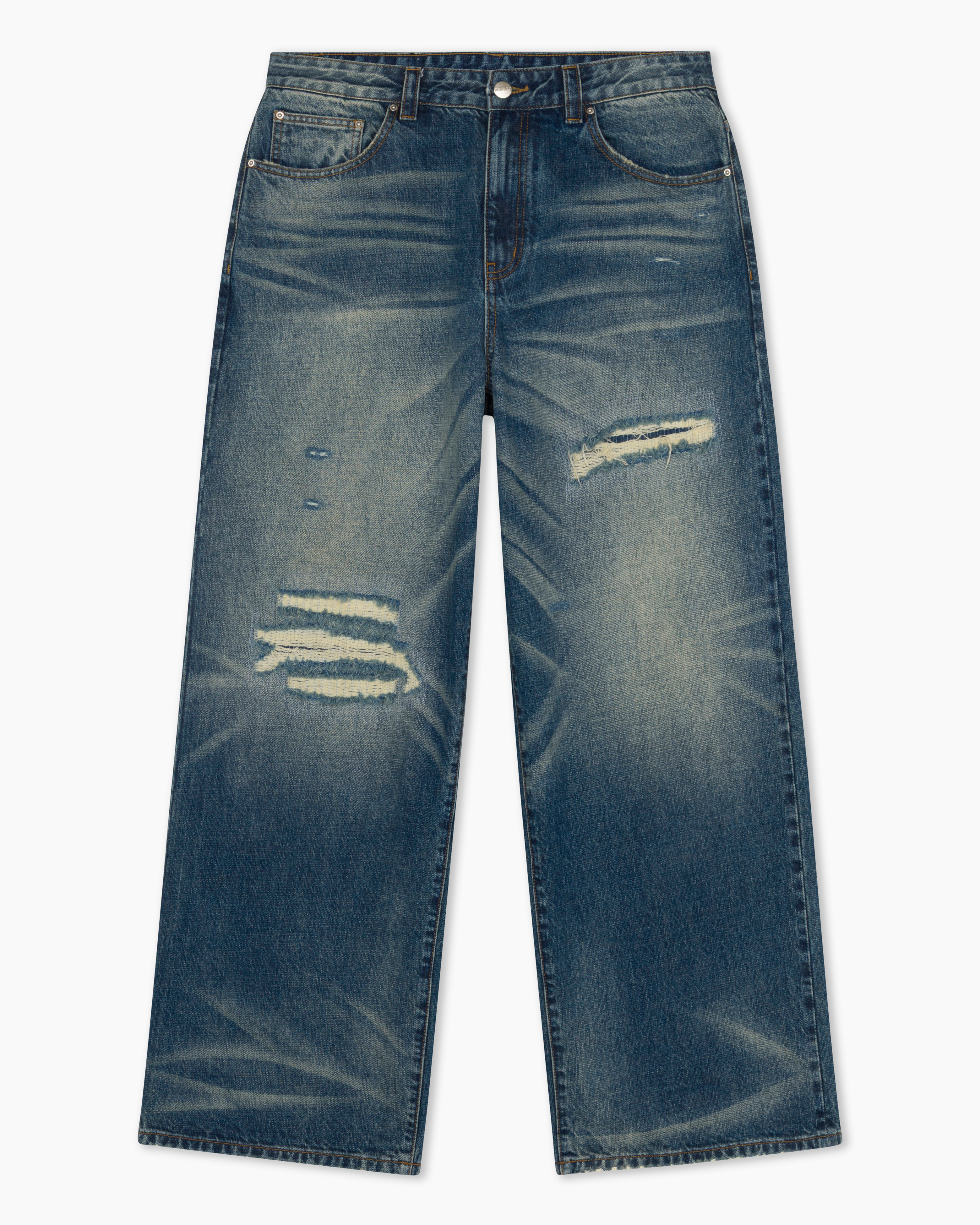 sashiko japanese selvedge baggy jeans
