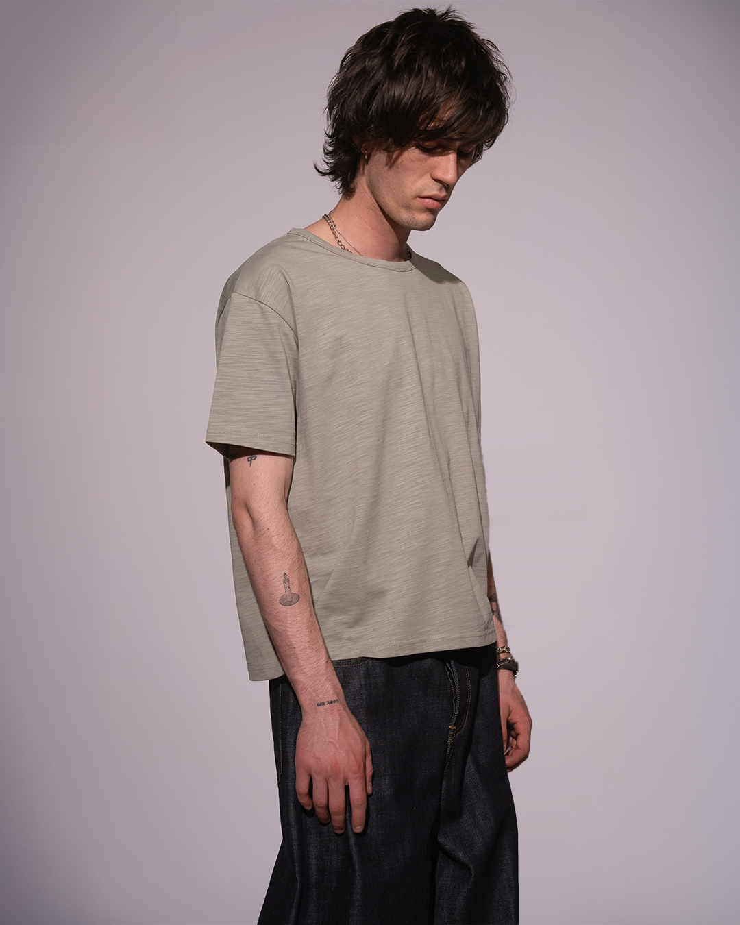 OLIVE SLUB TSHIRT