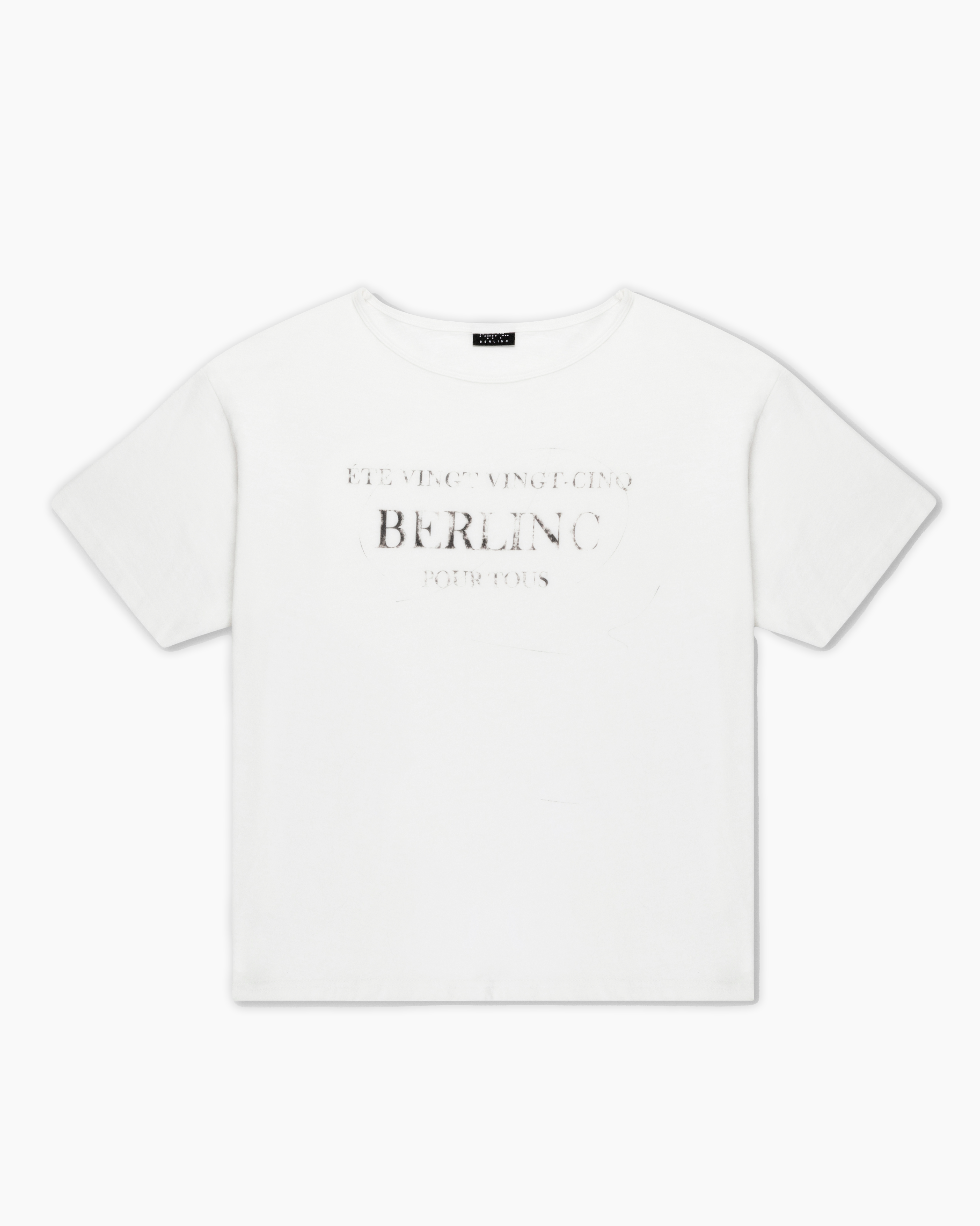 white slub cotton "pour tous" t-shirt