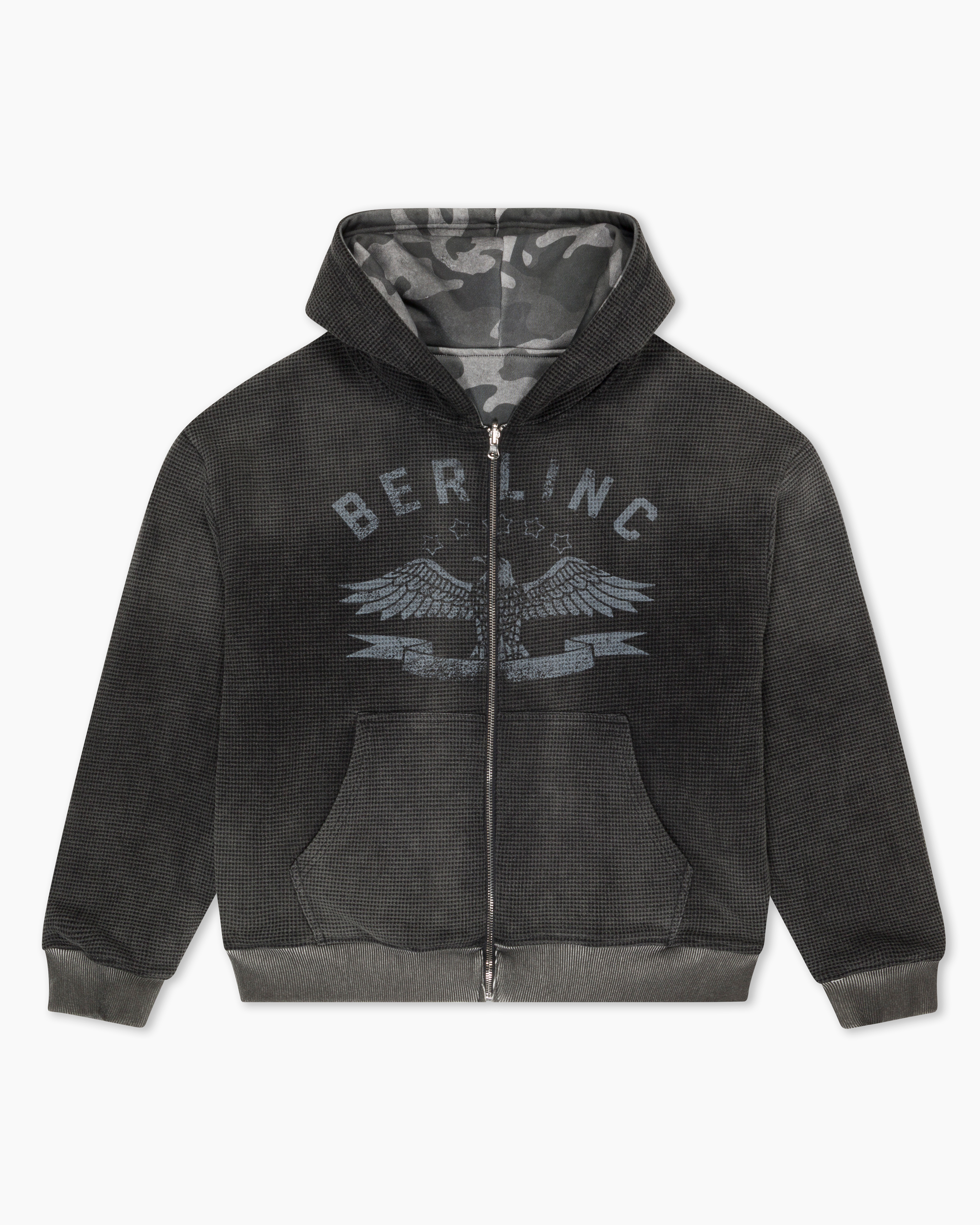 REVERSIBLE CAMO ZIP UP HOODIE