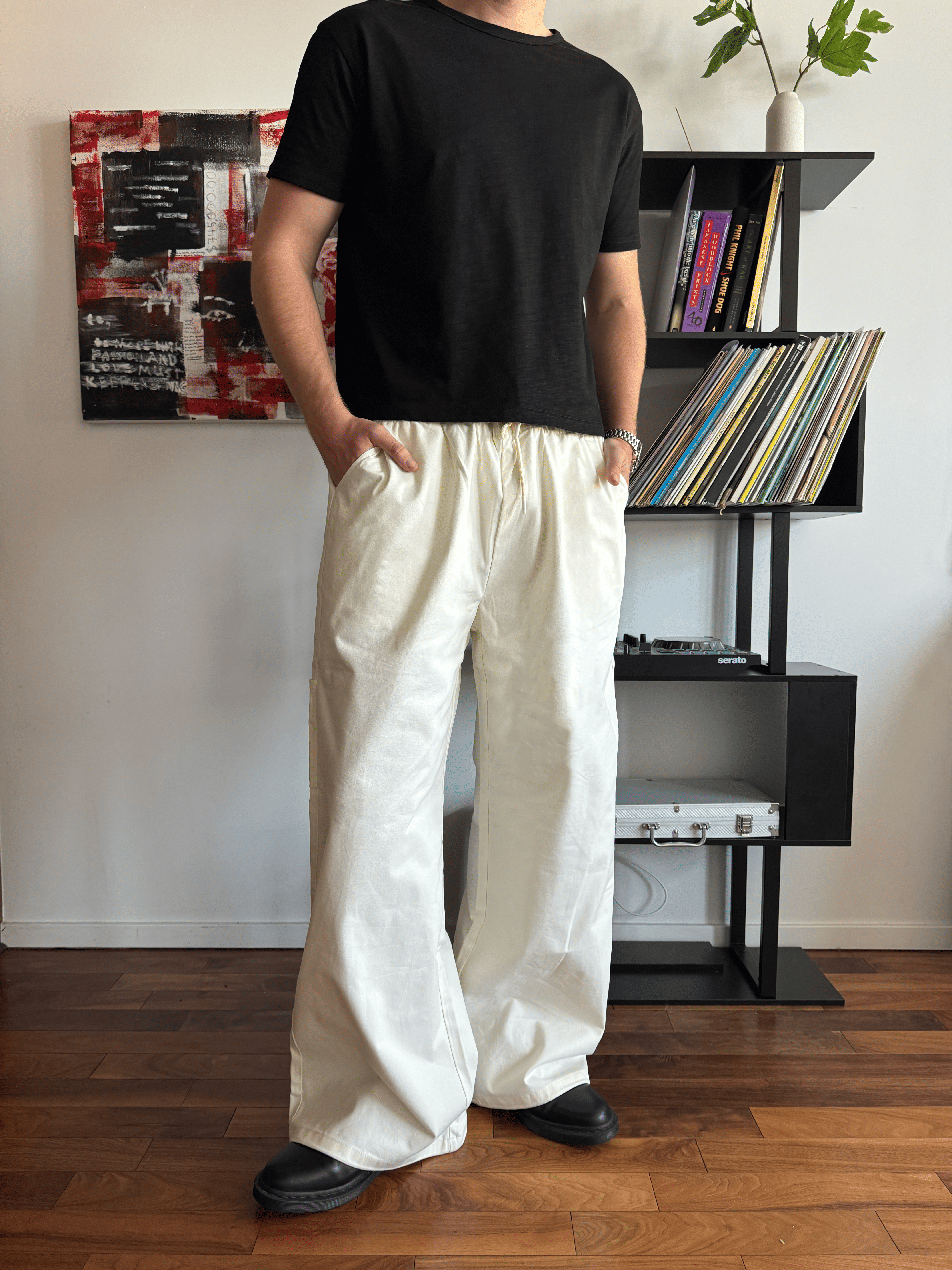 Off White Canvas Pants