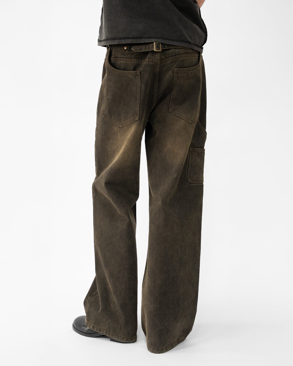 BROWN WASH DOUBLE KNEES JAPANESE SELVEDGE DENIM