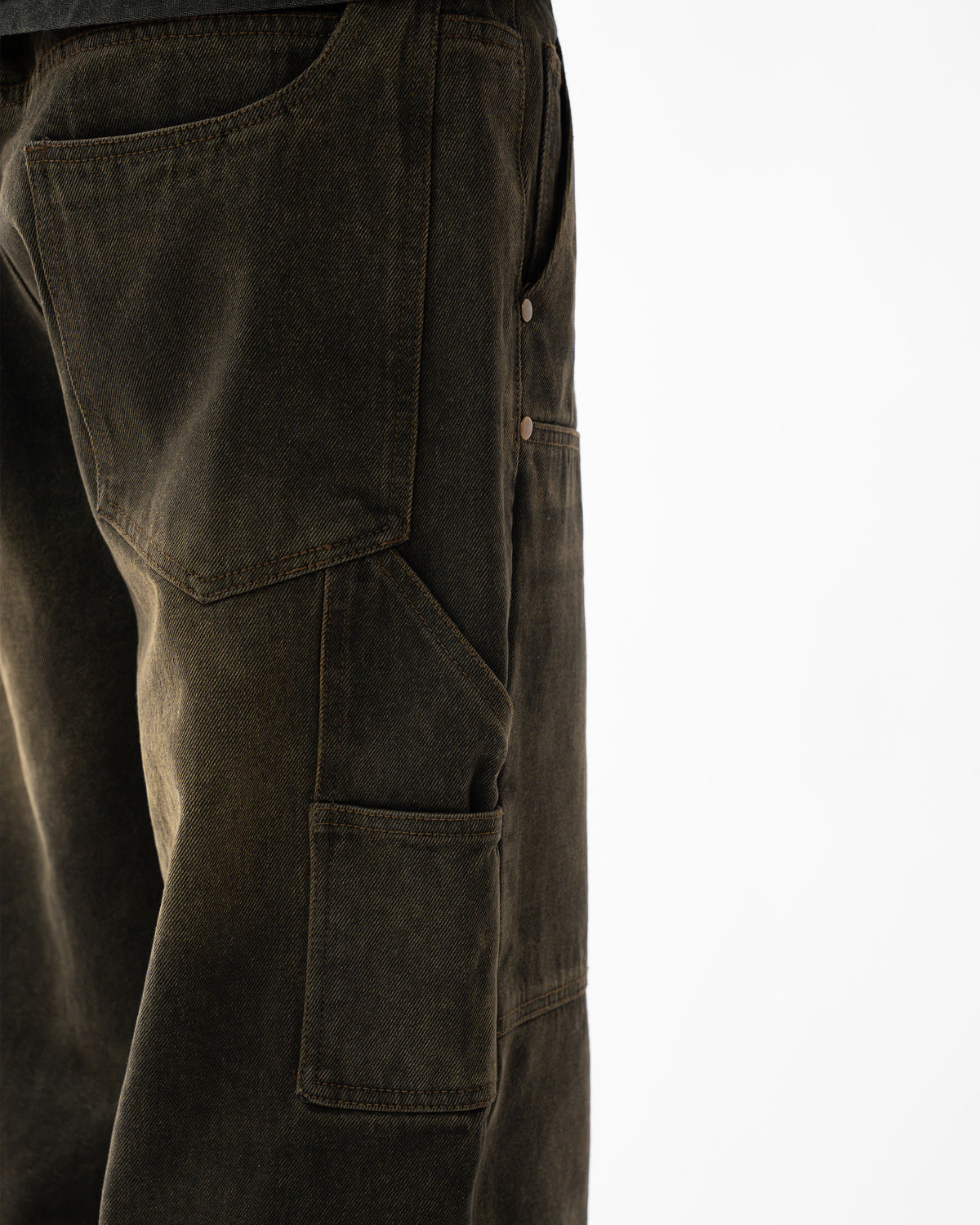 BROWN WASH DOUBLE KNEES JAPANESE SELVEDGE DENIM
