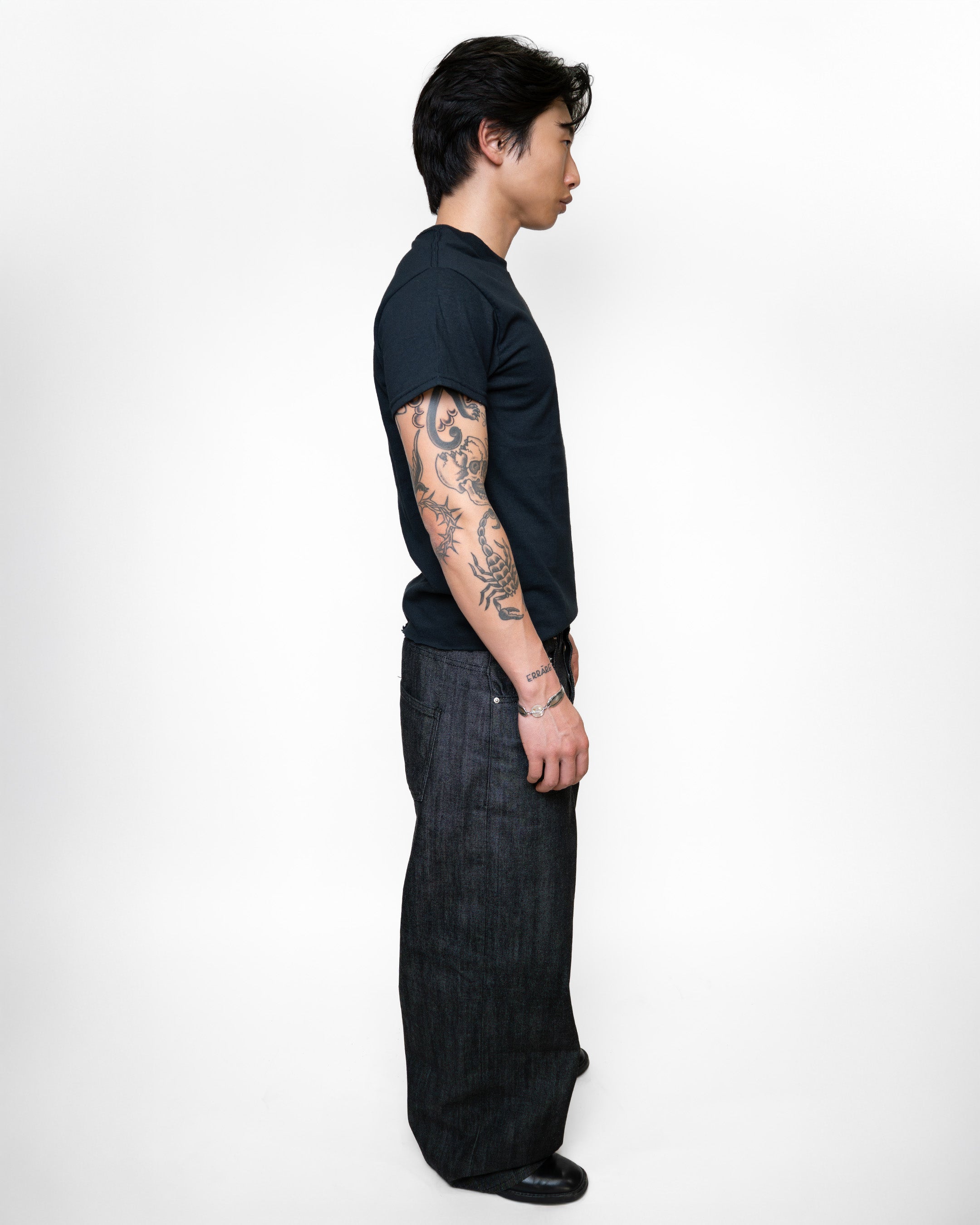 RAW BLACK JAPANESE SELVEDGE BAGGY JEANS