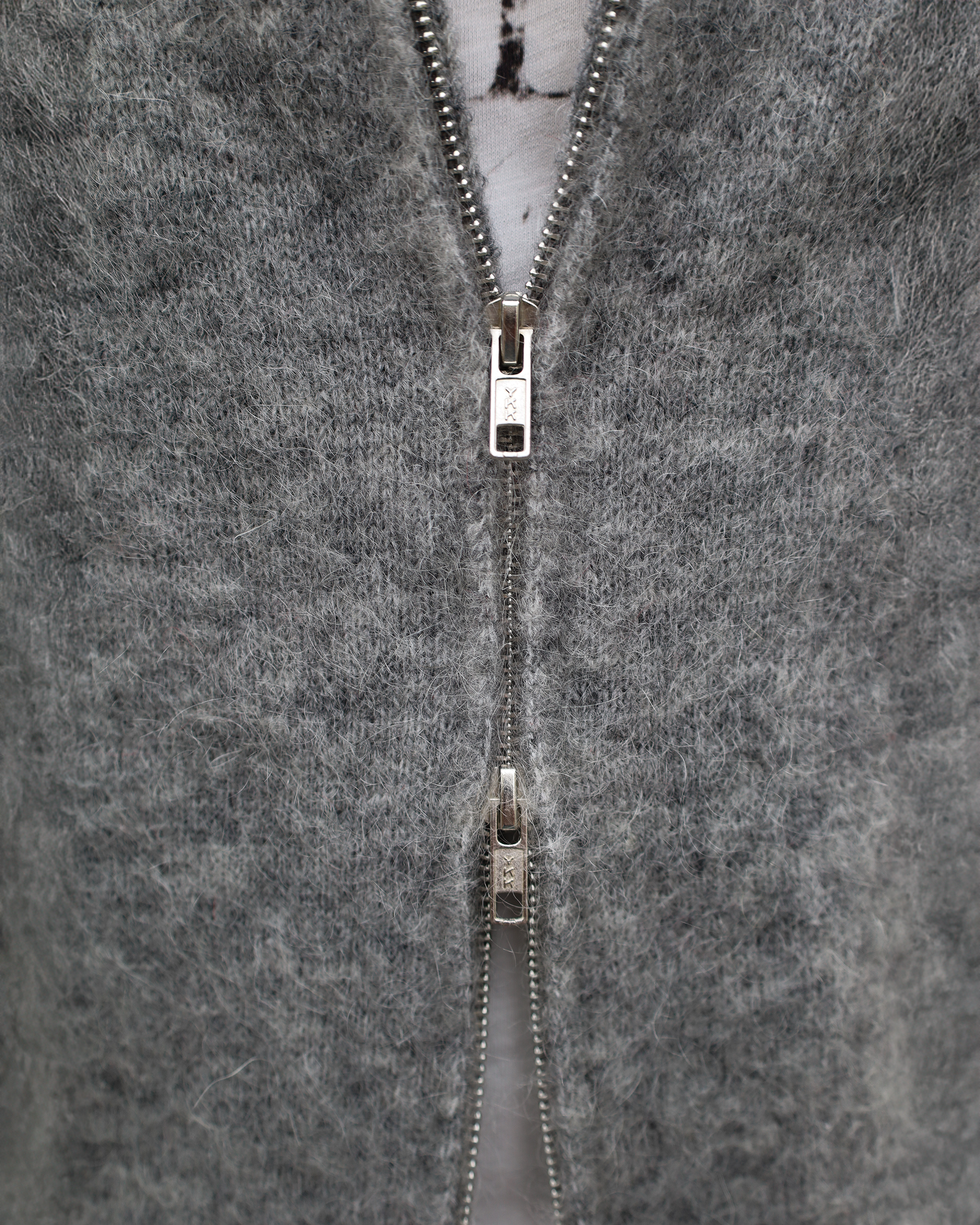gray mohair knit sweater