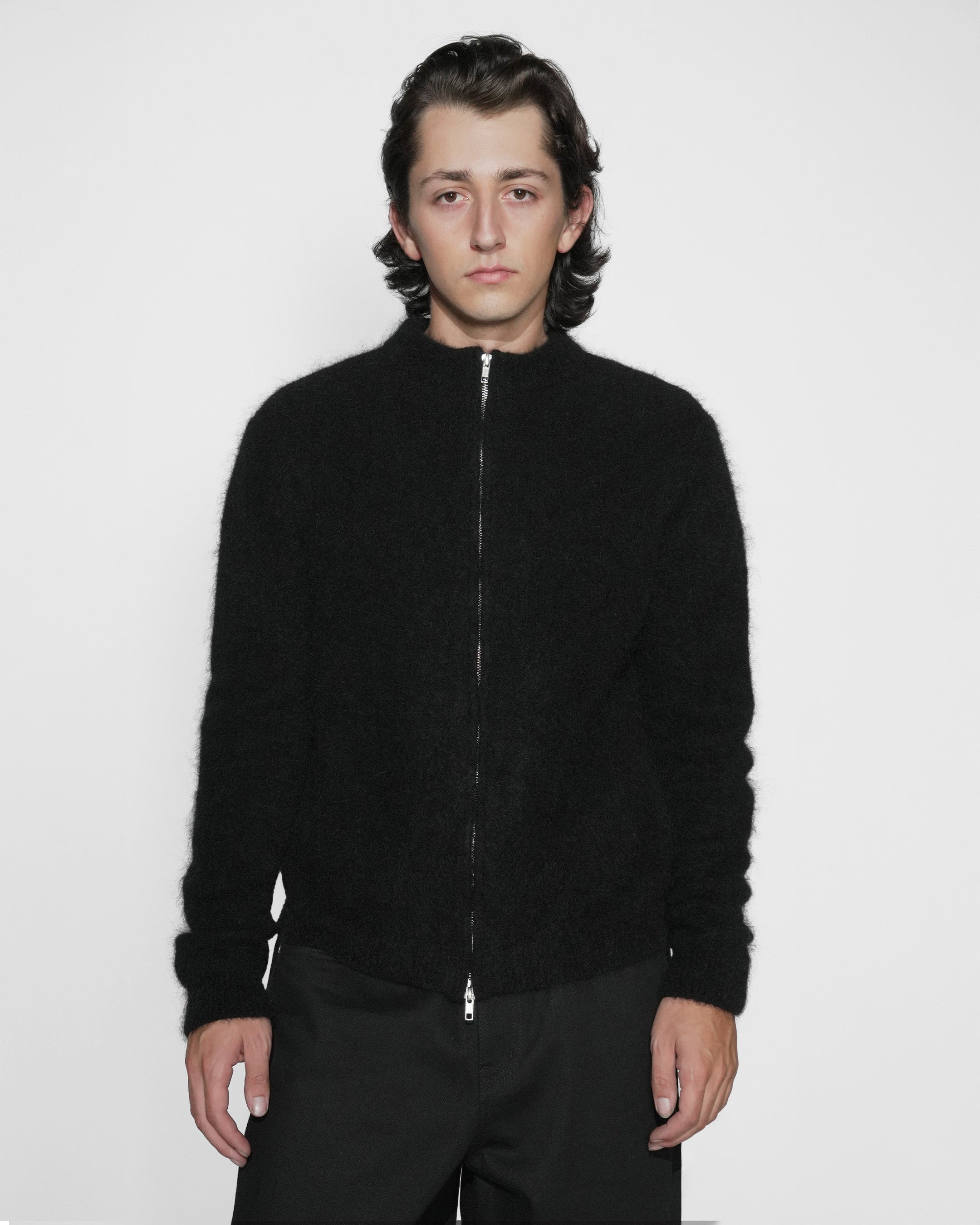 black mohair knit sweater