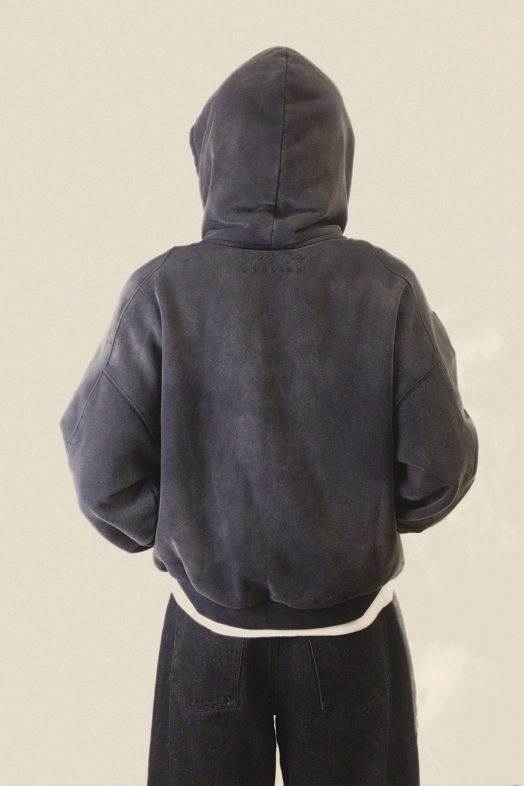 SUNFADED BLACK ZIP UP