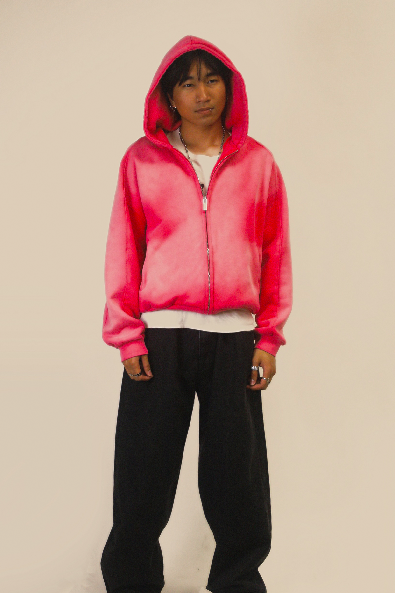 SUNFADED PINK ZIP UP