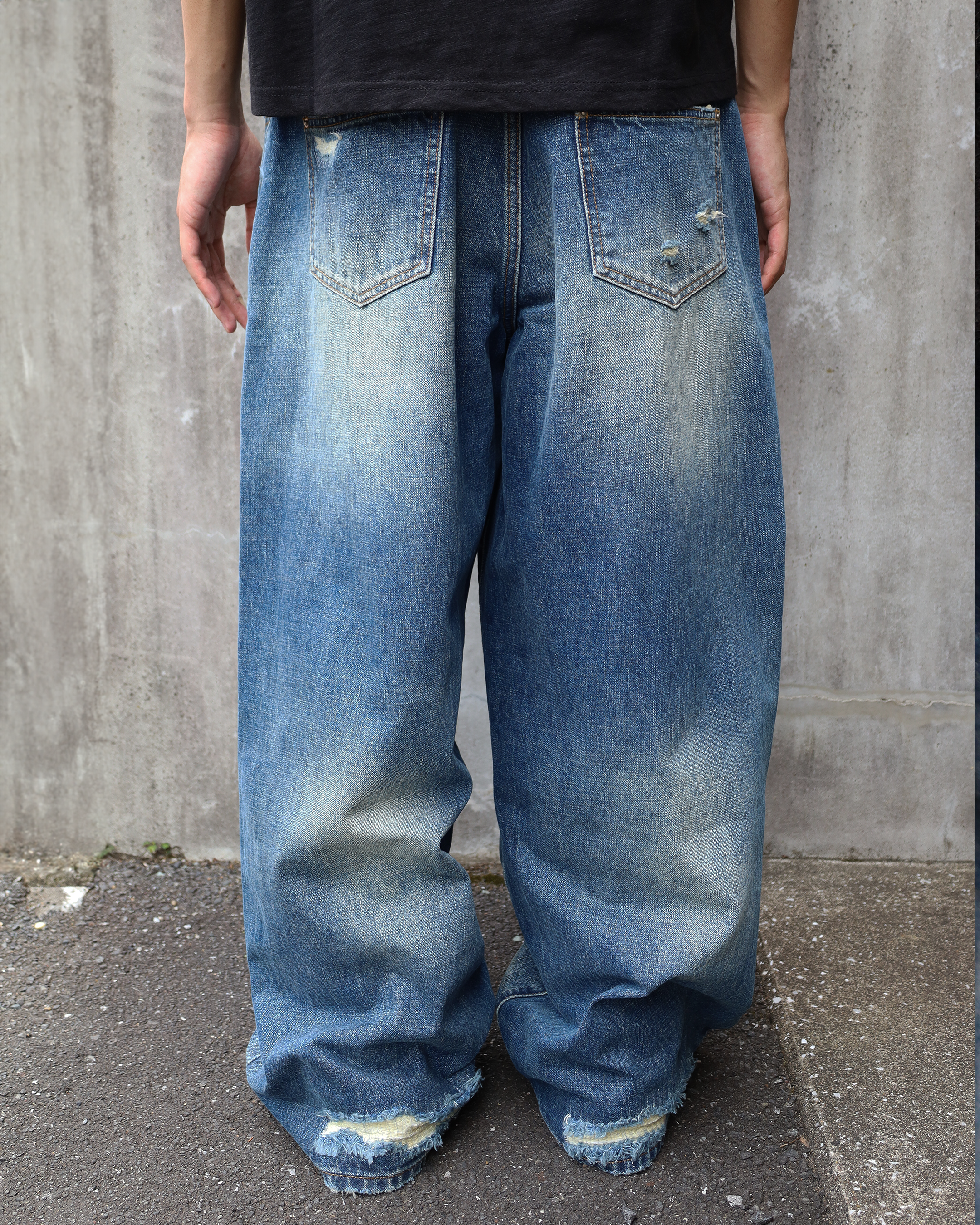 sashiko japanese selvedge baggy jeans