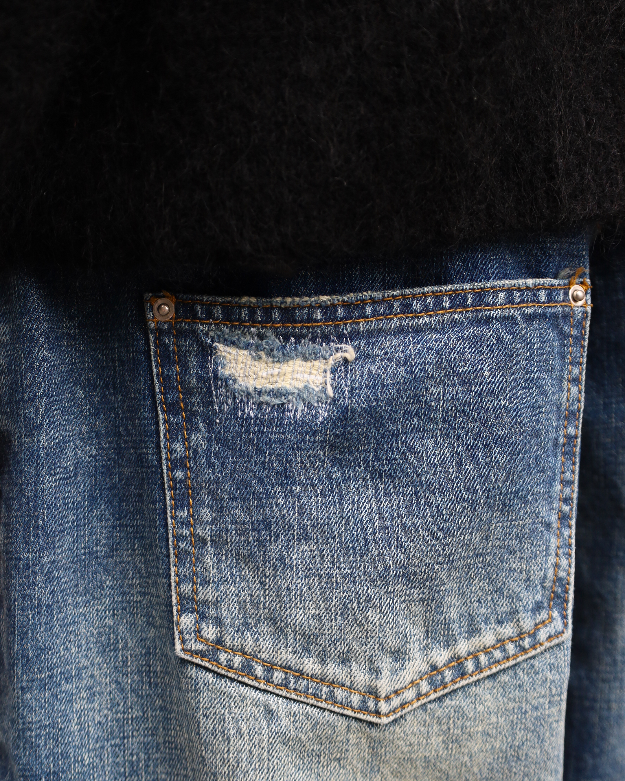 sashiko japanese selvedge baggy jeans