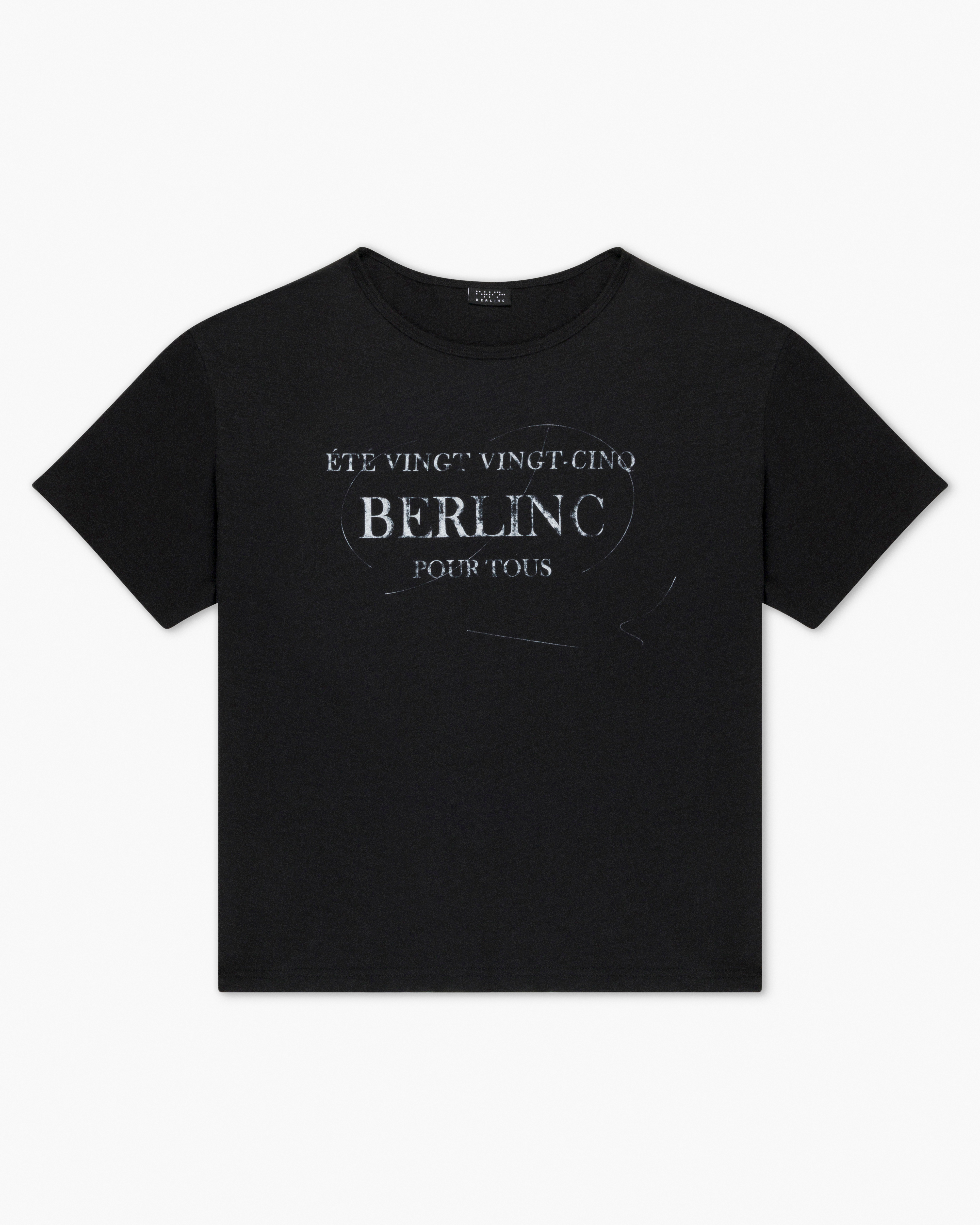 black slub cotton "pour tous" t-shirt