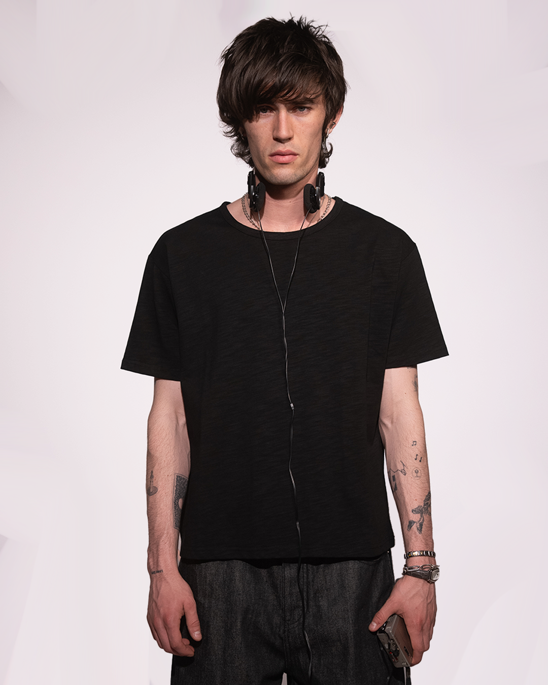 BLACK SLUB TSHIRT