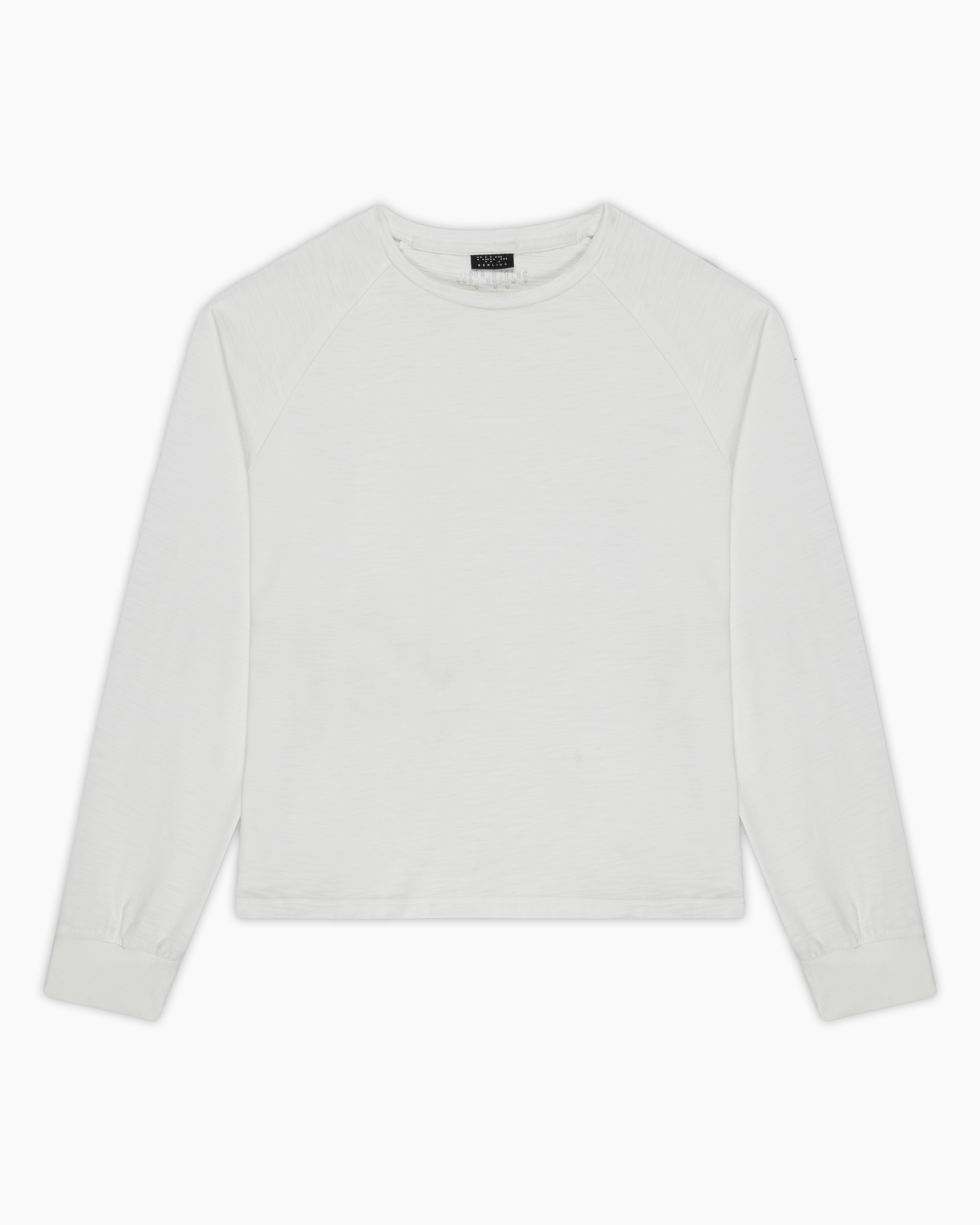 WHITE SLUB LONG SLEEVE SHIRT