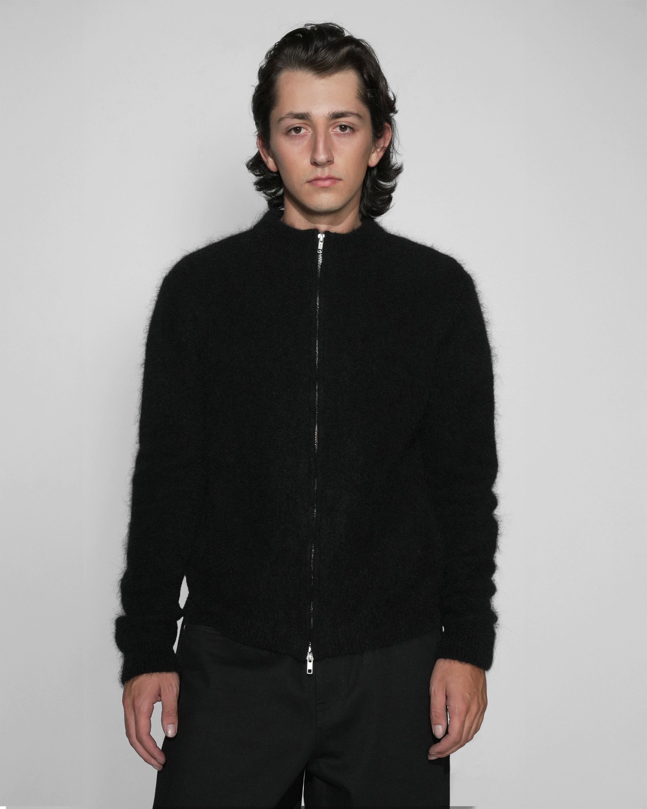 black mohair knit sweater