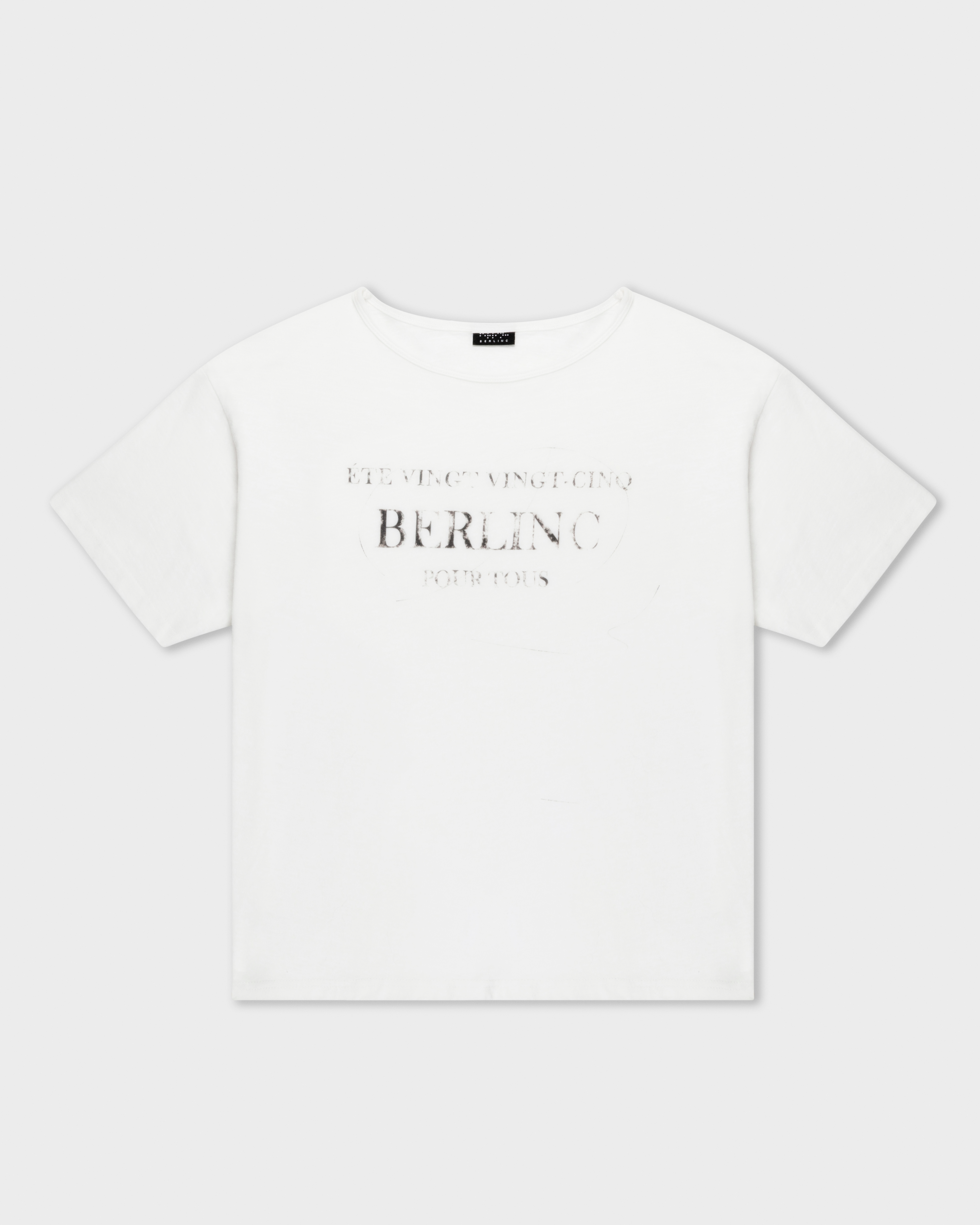 white slub cotton "pour tous" t-shirt