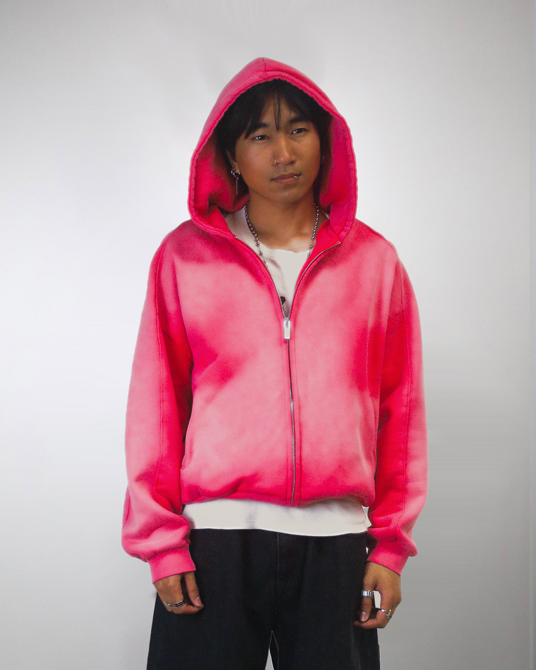 SUNFADED PINK ZIP UP